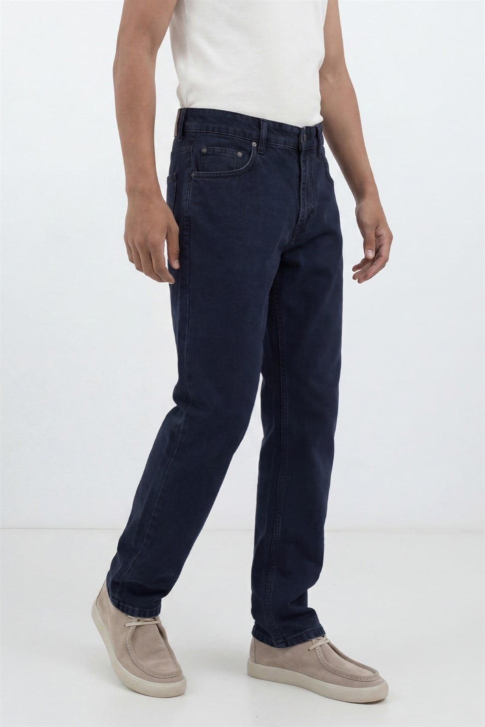 Antioch Mavi Siyah Tapered Fit Erkek Jean