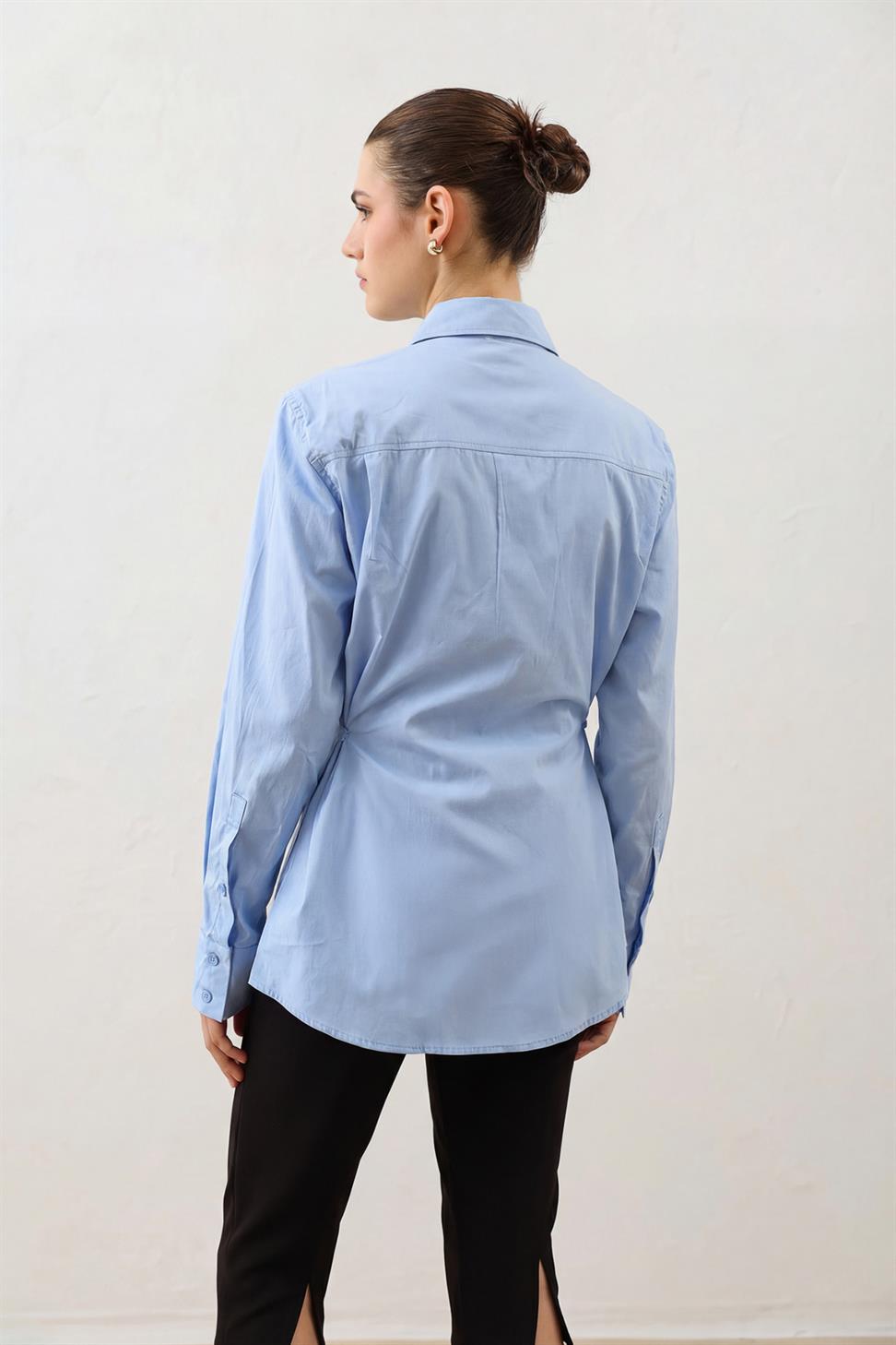 Womens Poplin Shirt with Collar