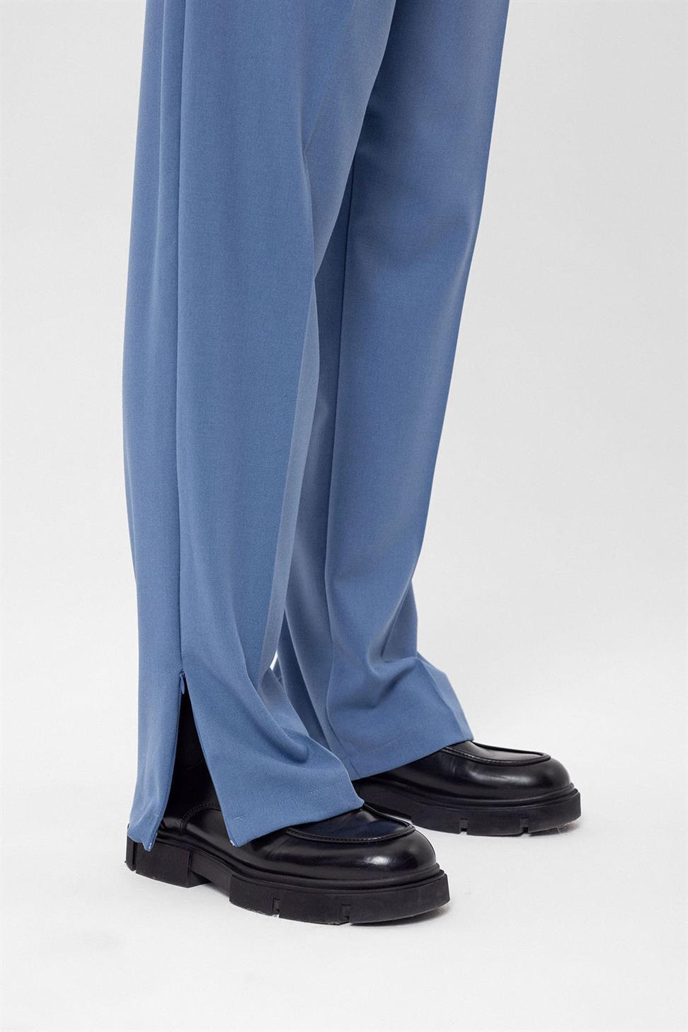 Antioch Mavi Yüksek Bel Paça Fermuarlı Erkek Pantolon