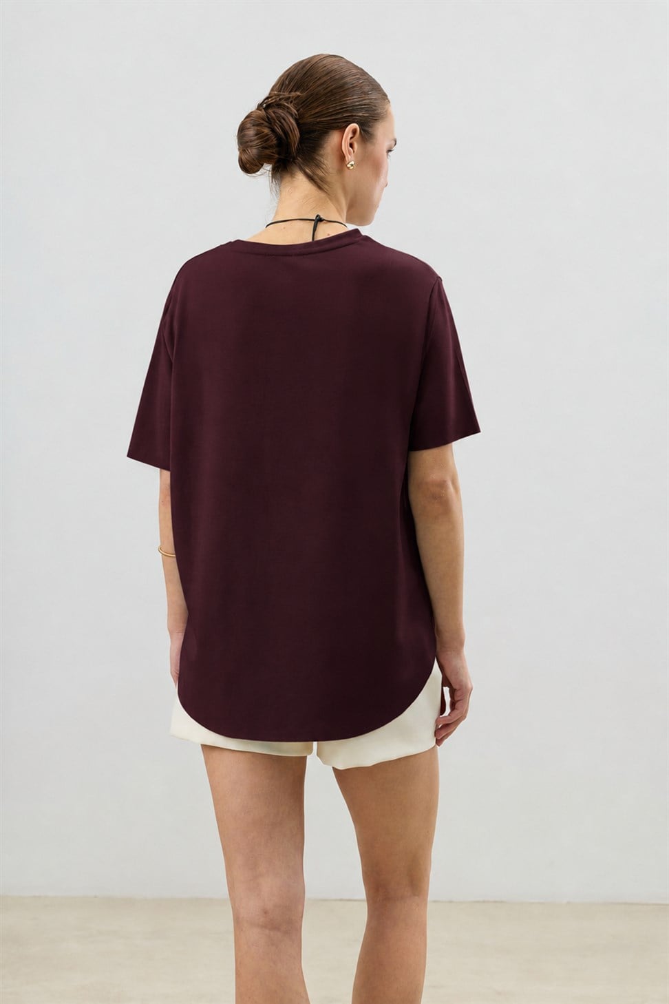 Antioch Mürdüm Dökümlü Kadın T-Shirt