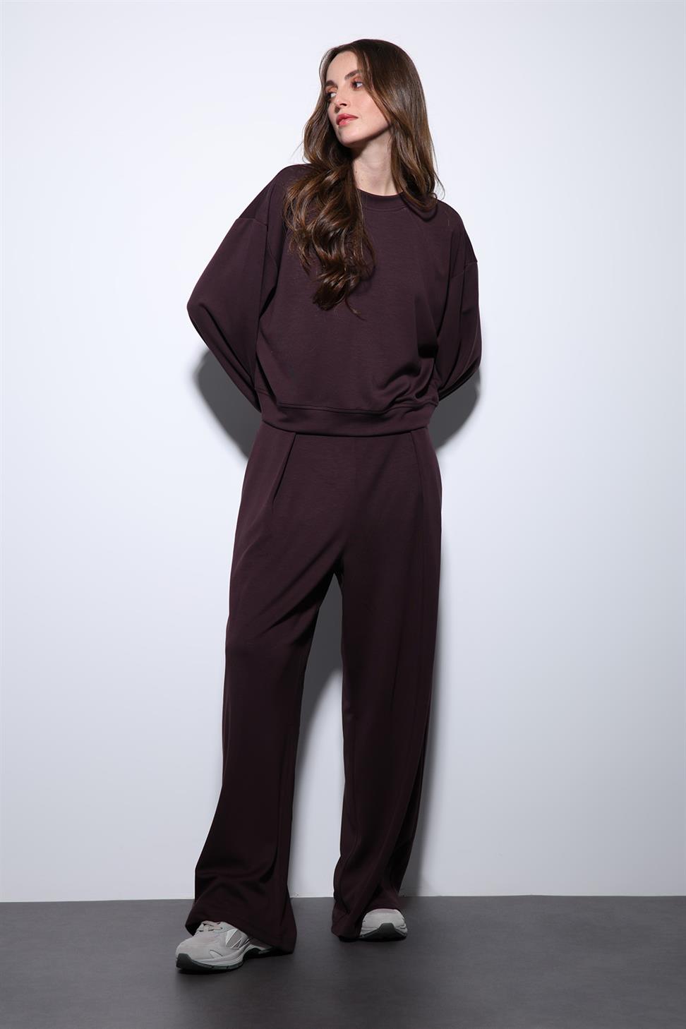 Antioch Mürdüm Geniş Paça Relaxed Kadın Takım