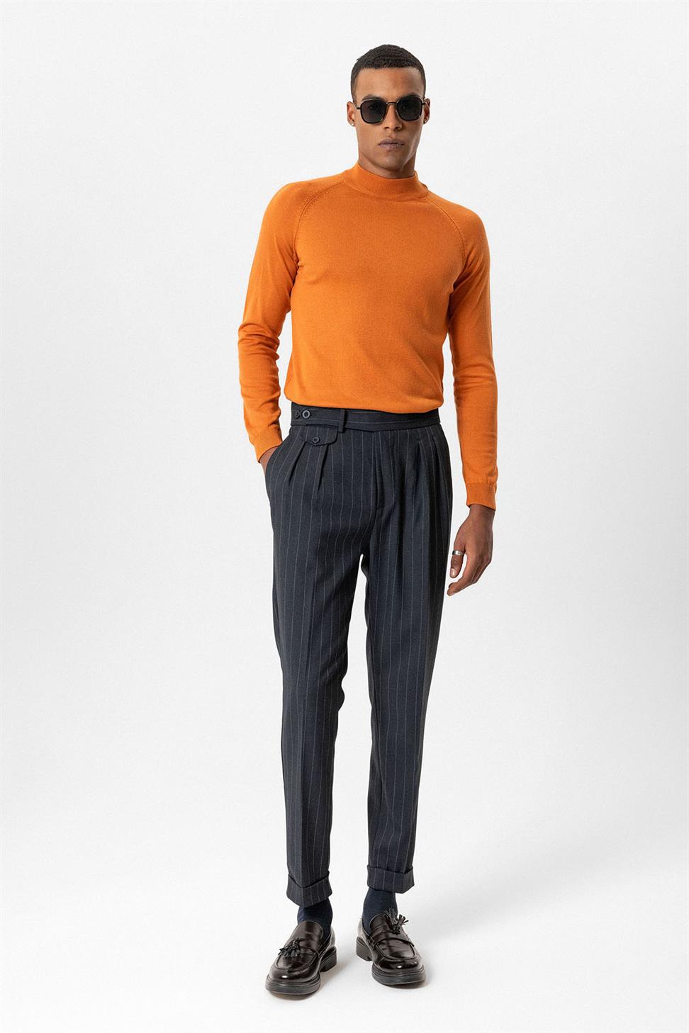 Antioch Oranj Yarım Boğazlı Erkek Triko