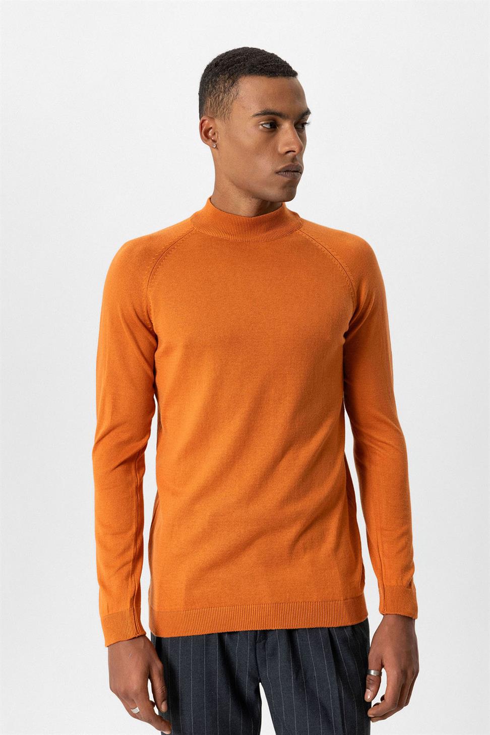 Antioch Oranj Yarım Boğazlı Erkek Triko