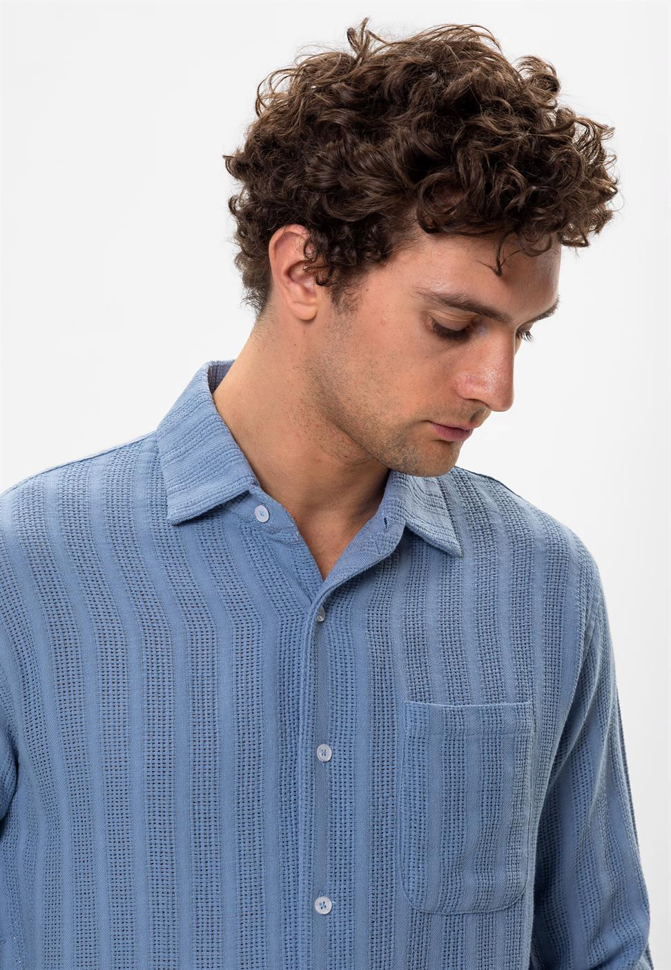 محبوك قميص مفصل للرجال