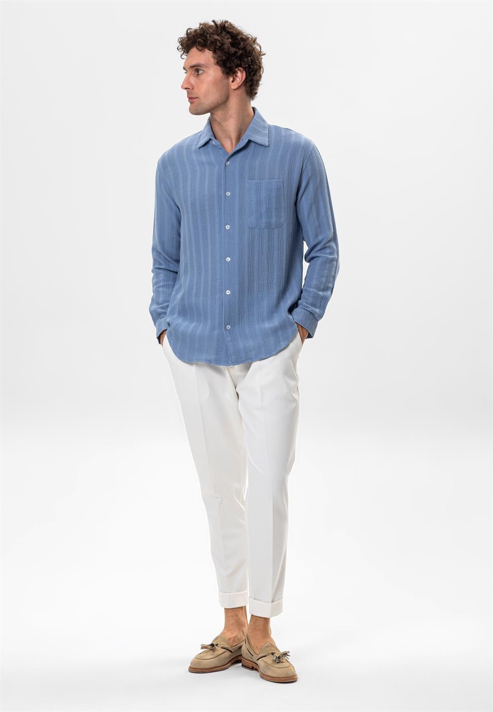 محبوك قميص مفصل للرجال