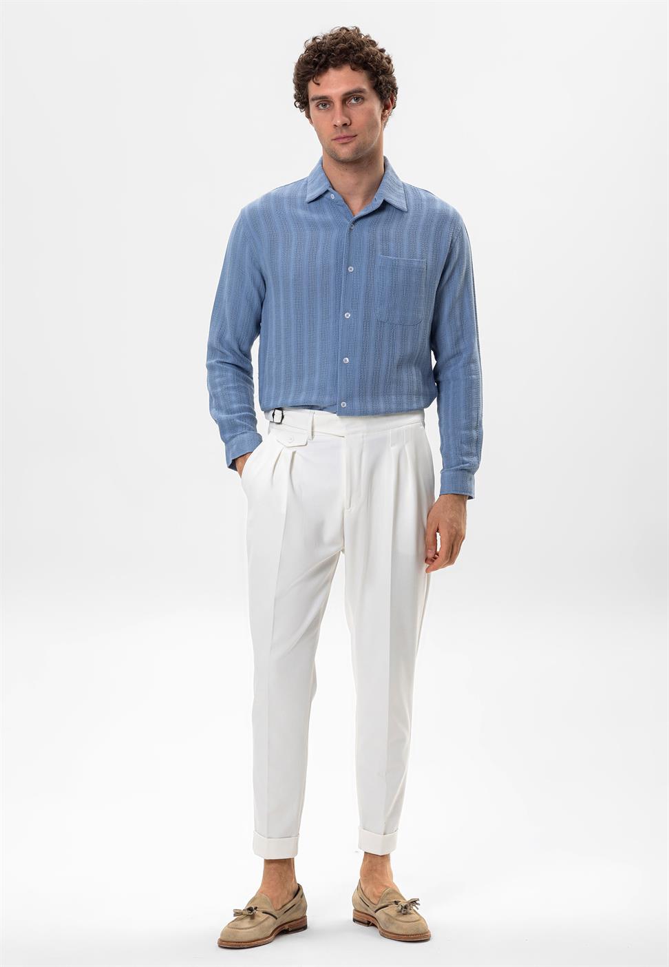 محبوك قميص مفصل للرجال