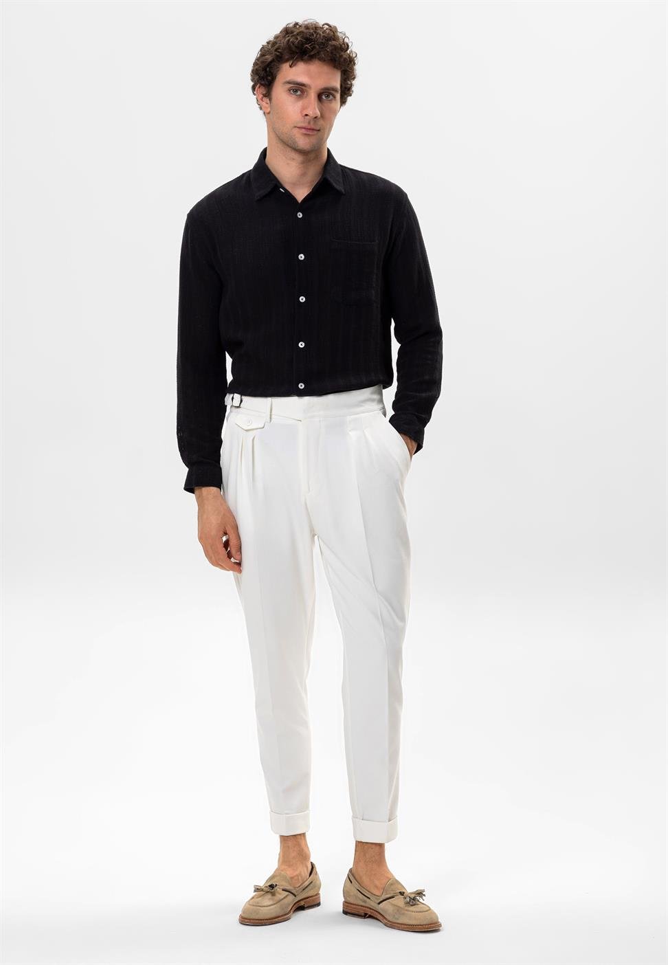 محبوك قميص مفصل للرجال