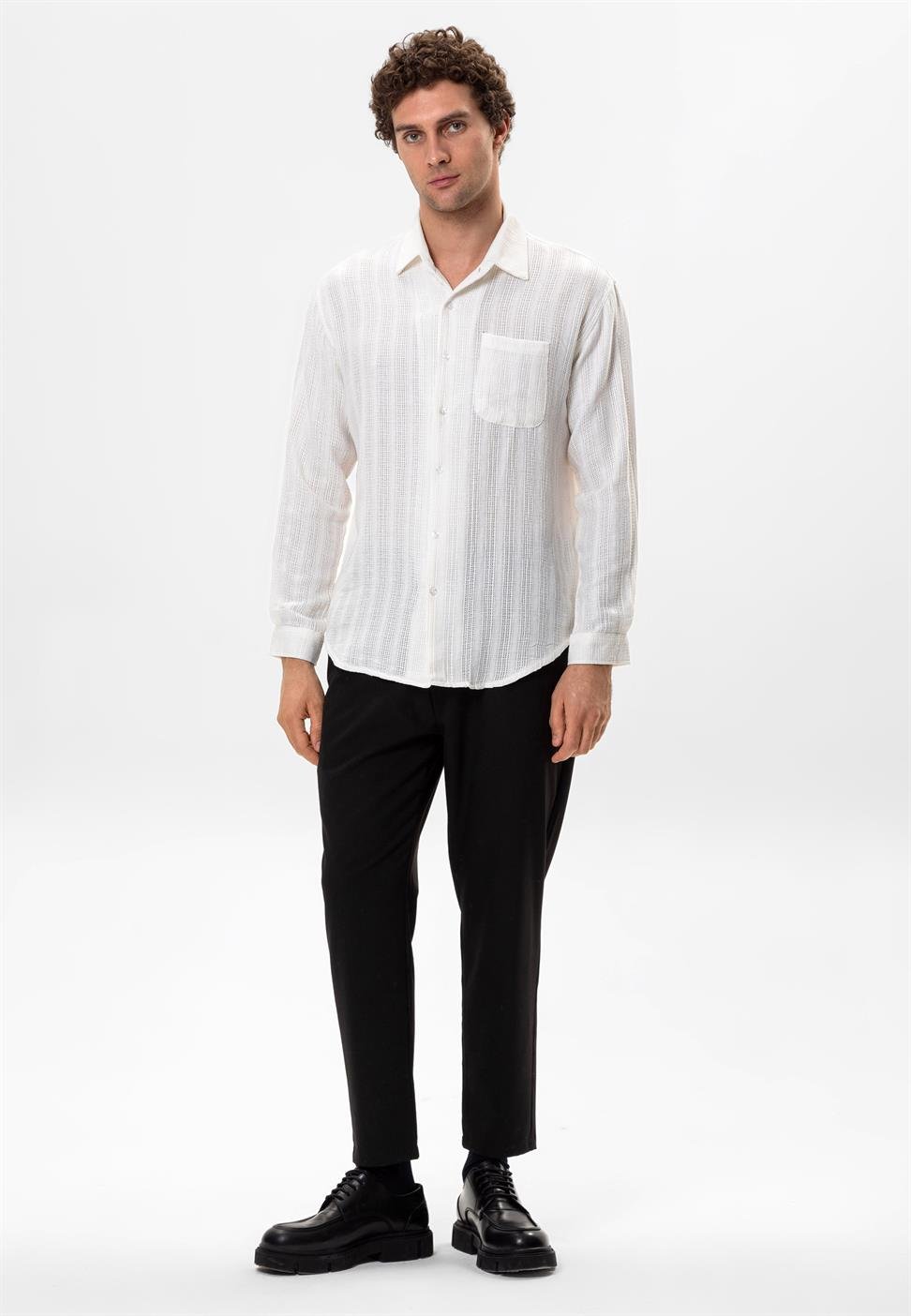 محبوك قميص مفصل للرجال