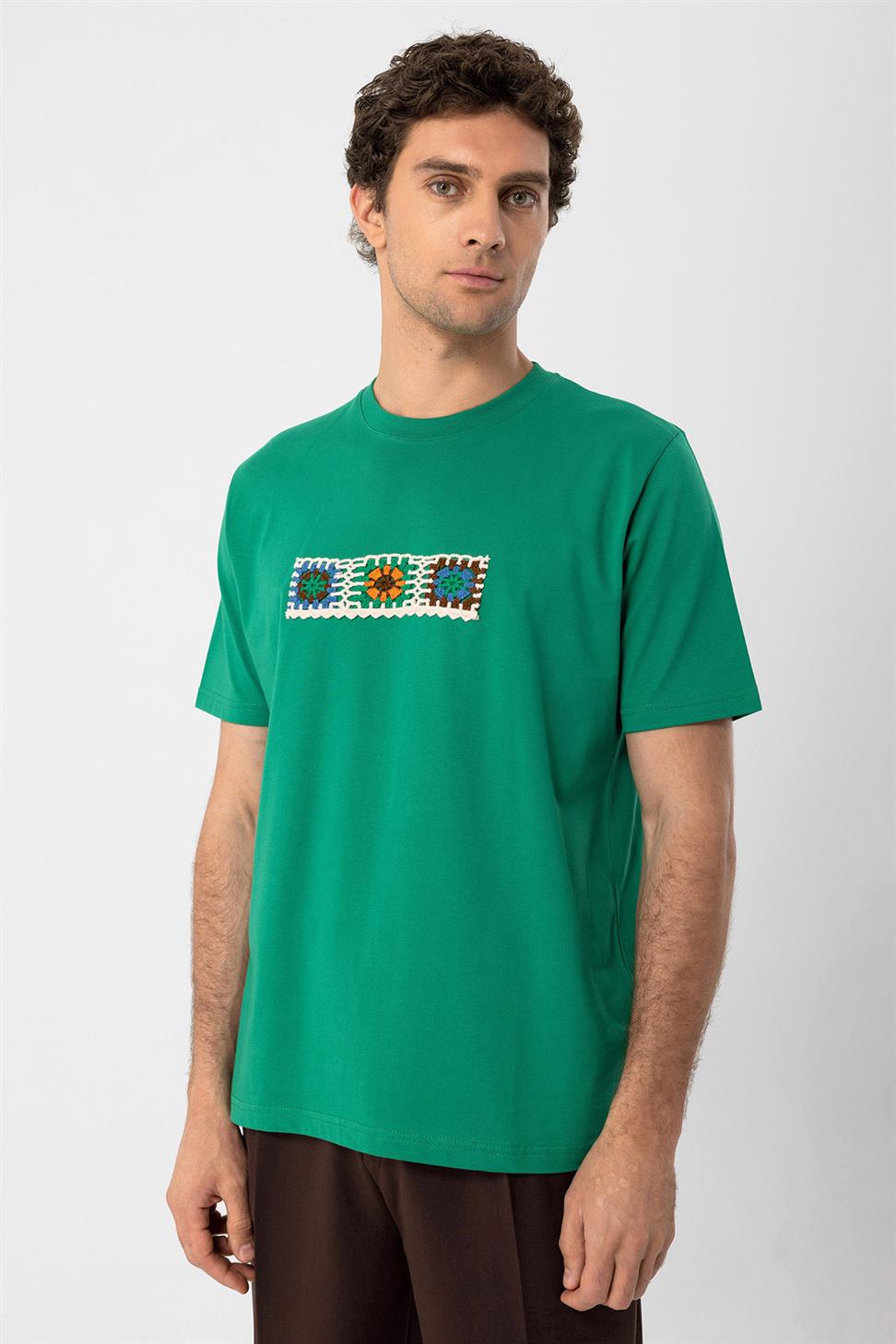 محبوك التفاصيل تي شيرت للرجال