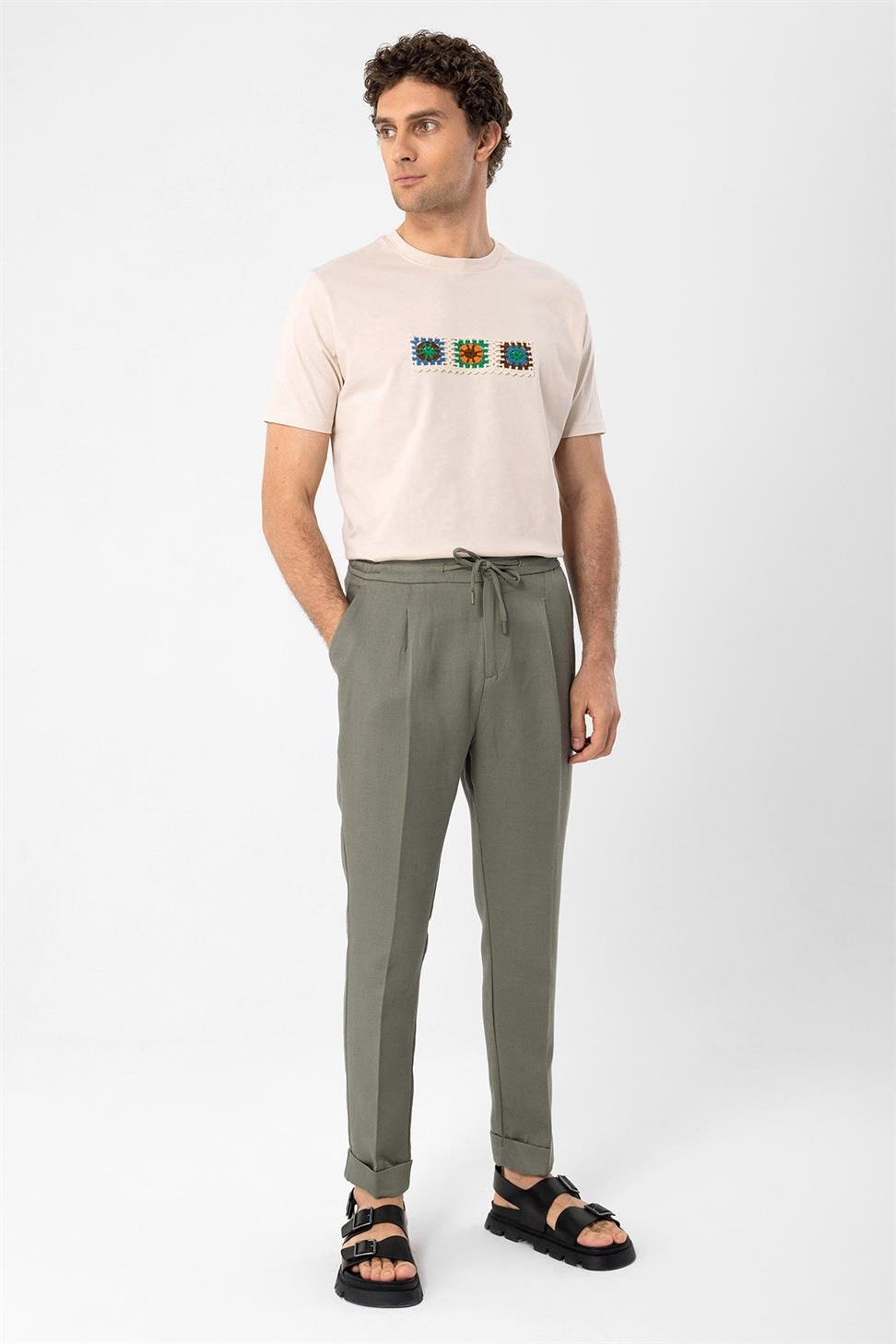 محبوك التفاصيل تي شيرت للرجال