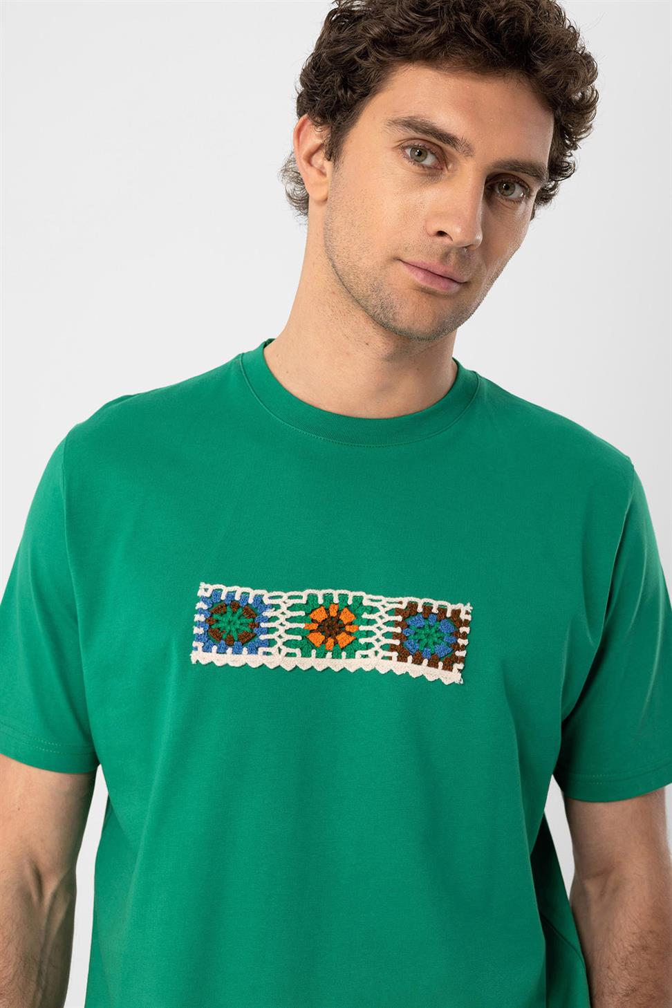 محبوك التفاصيل تي شيرت للرجال