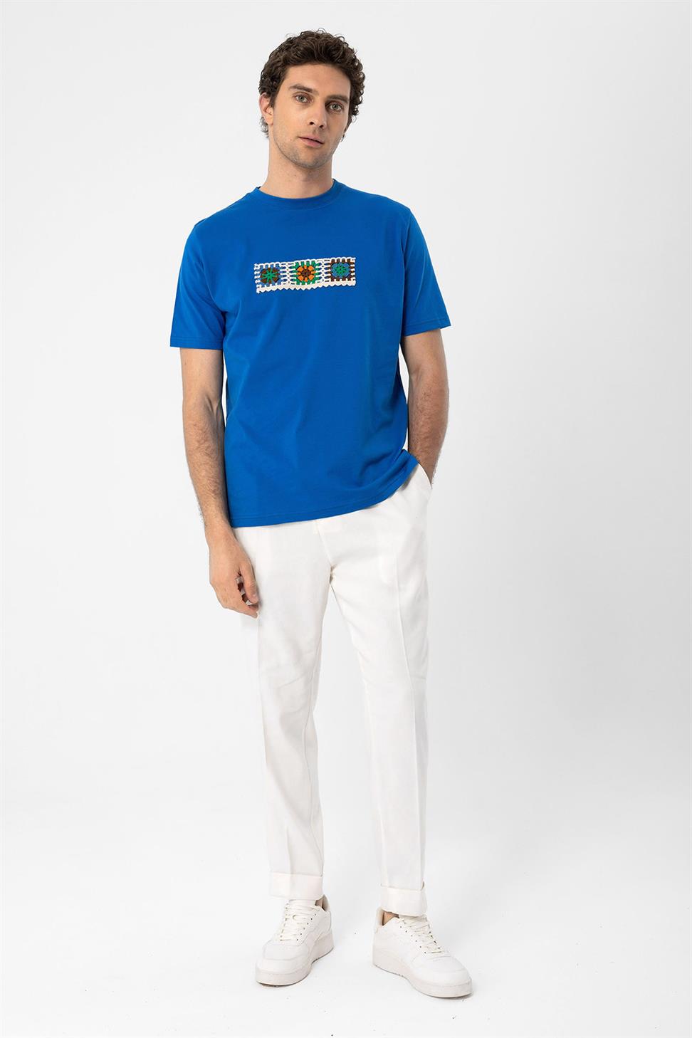 محبوك التفاصيل تي شيرت للرجال