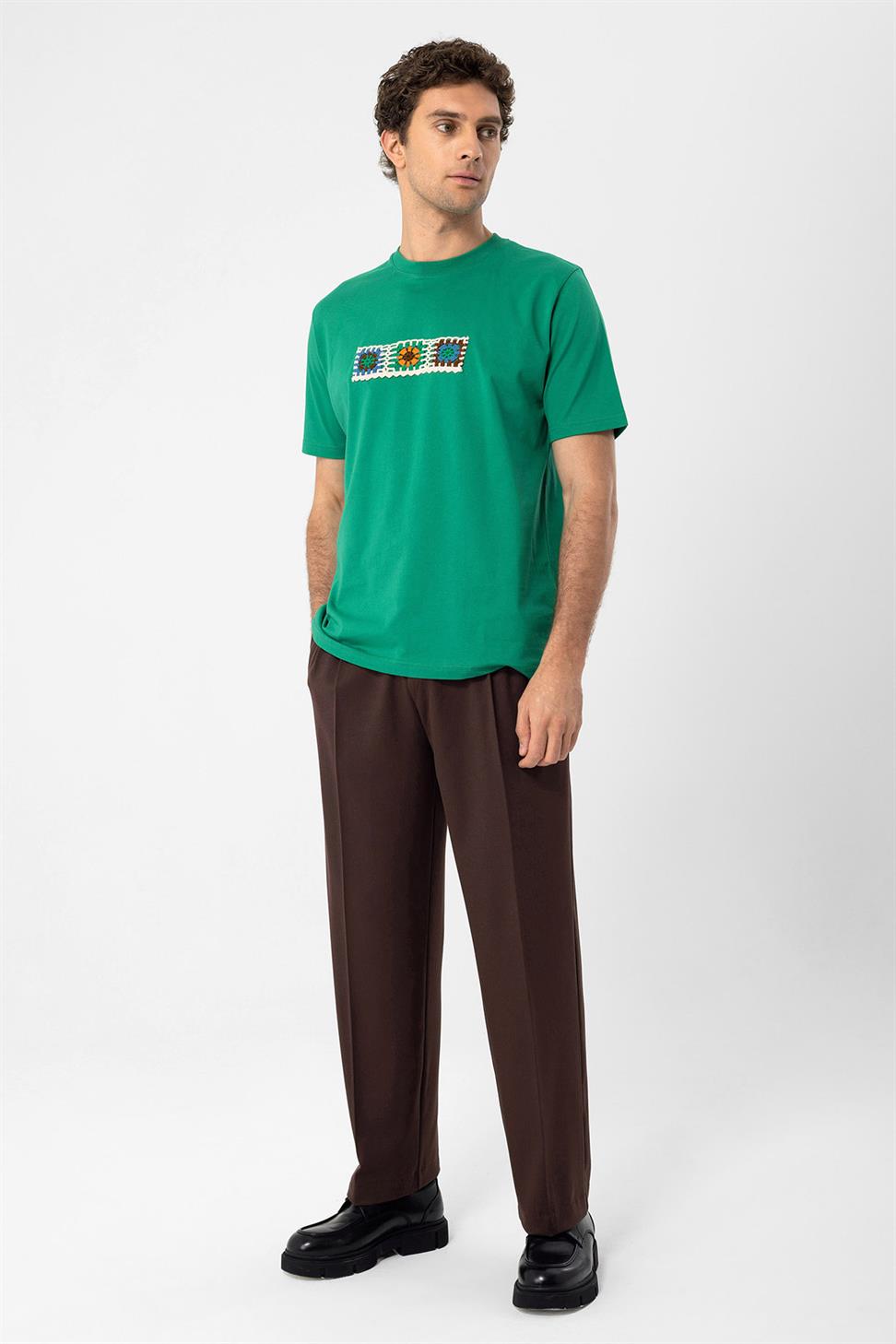 محبوك التفاصيل تي شيرت للرجال