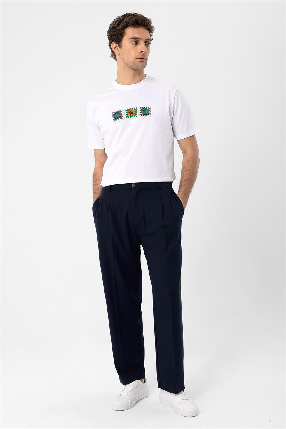 محبوك التفاصيل تي شيرت للرجال