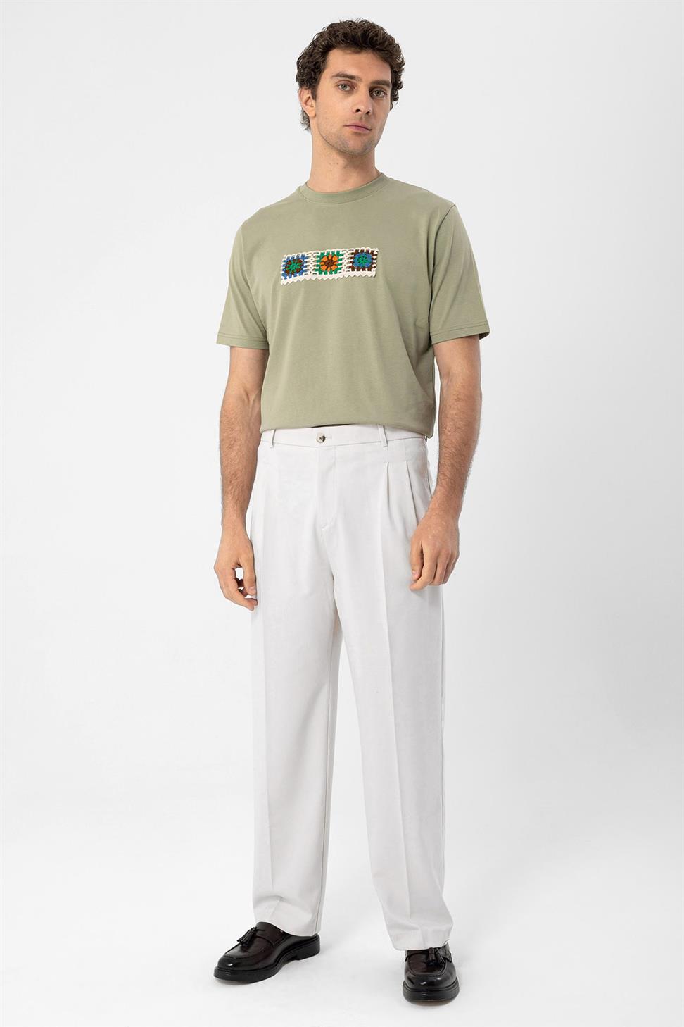 محبوك التفاصيل تي شيرت للرجال