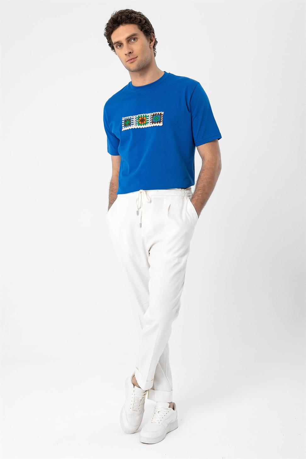 محبوك التفاصيل تي شيرت للرجال