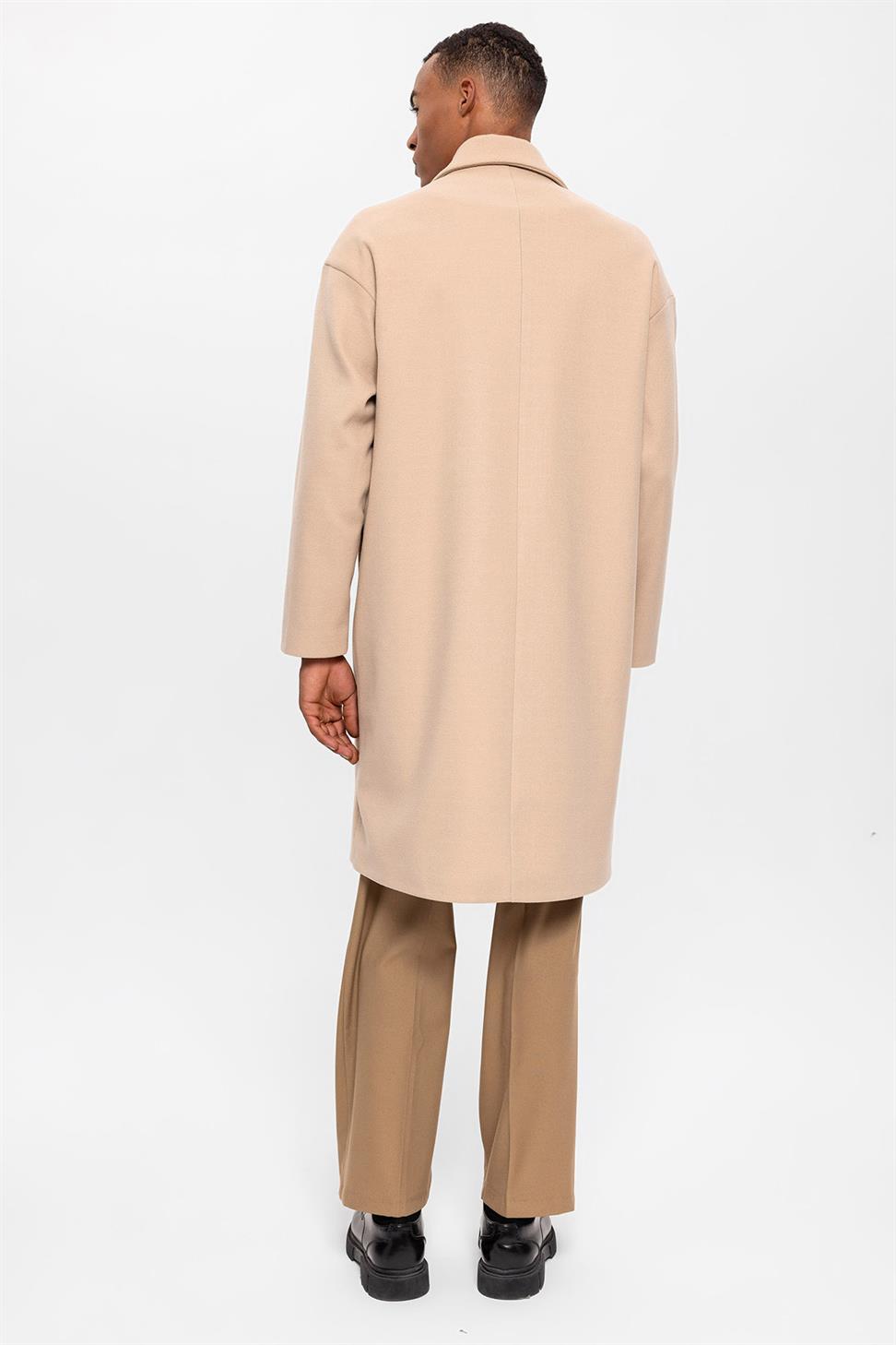 معطف رجالي مزدوج الصدر كبير الحجم