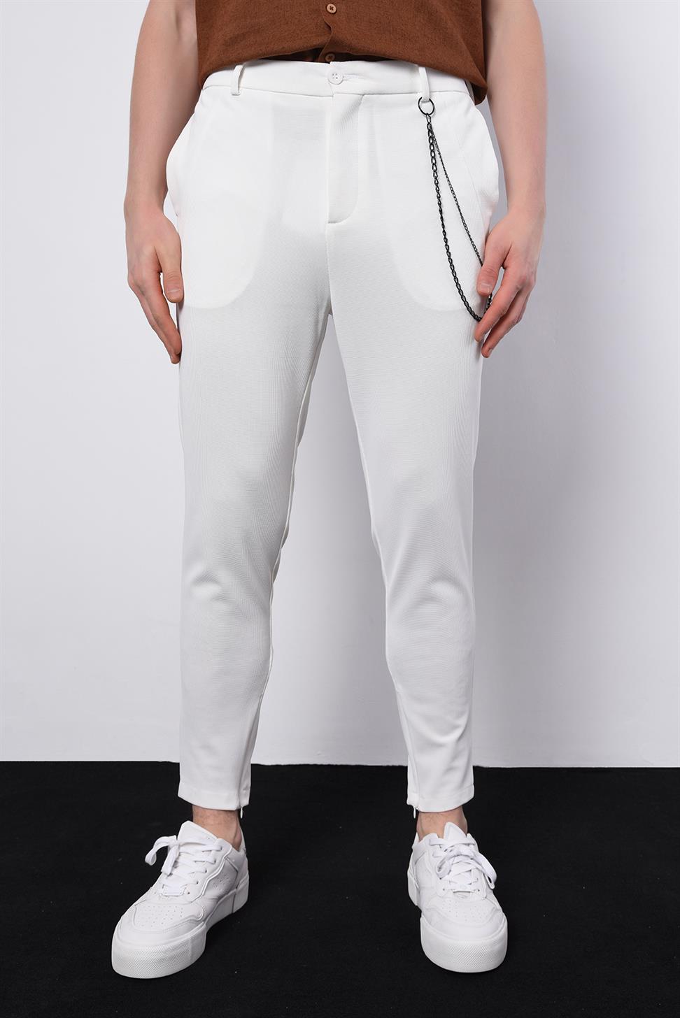 بنطلون بأرجل بسحاب وإكسسوارات