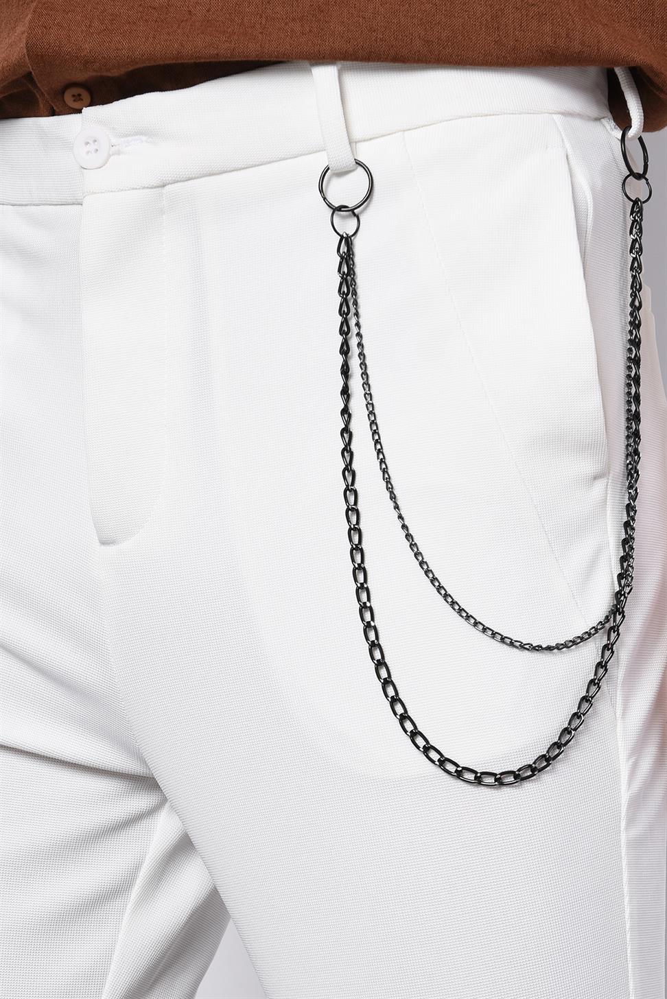 بنطلون بأرجل بسحاب وإكسسوارات