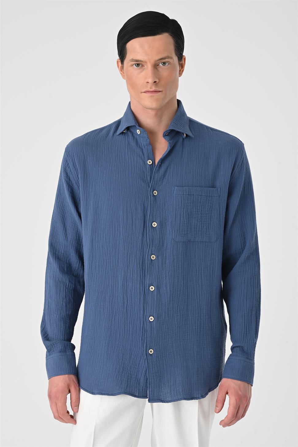 قميص رجالي من القطن مريح