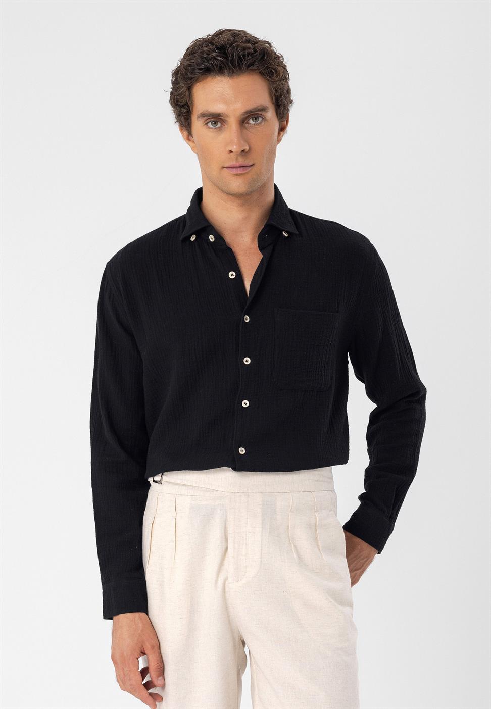 قميص رجالي من القطن مريح