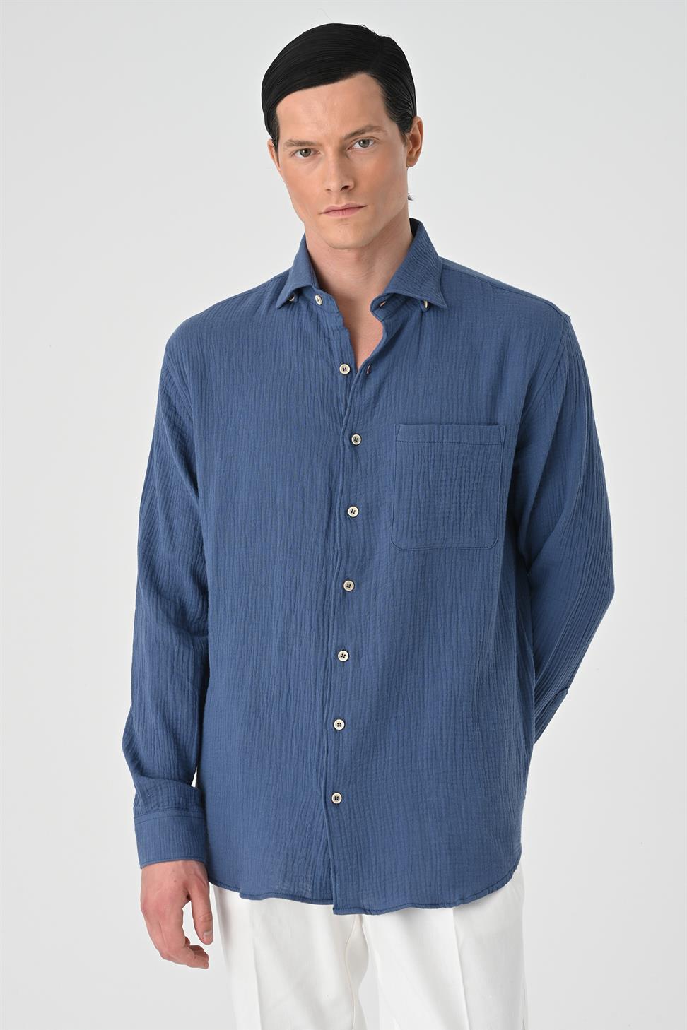 قميص رجالي من القطن مريح