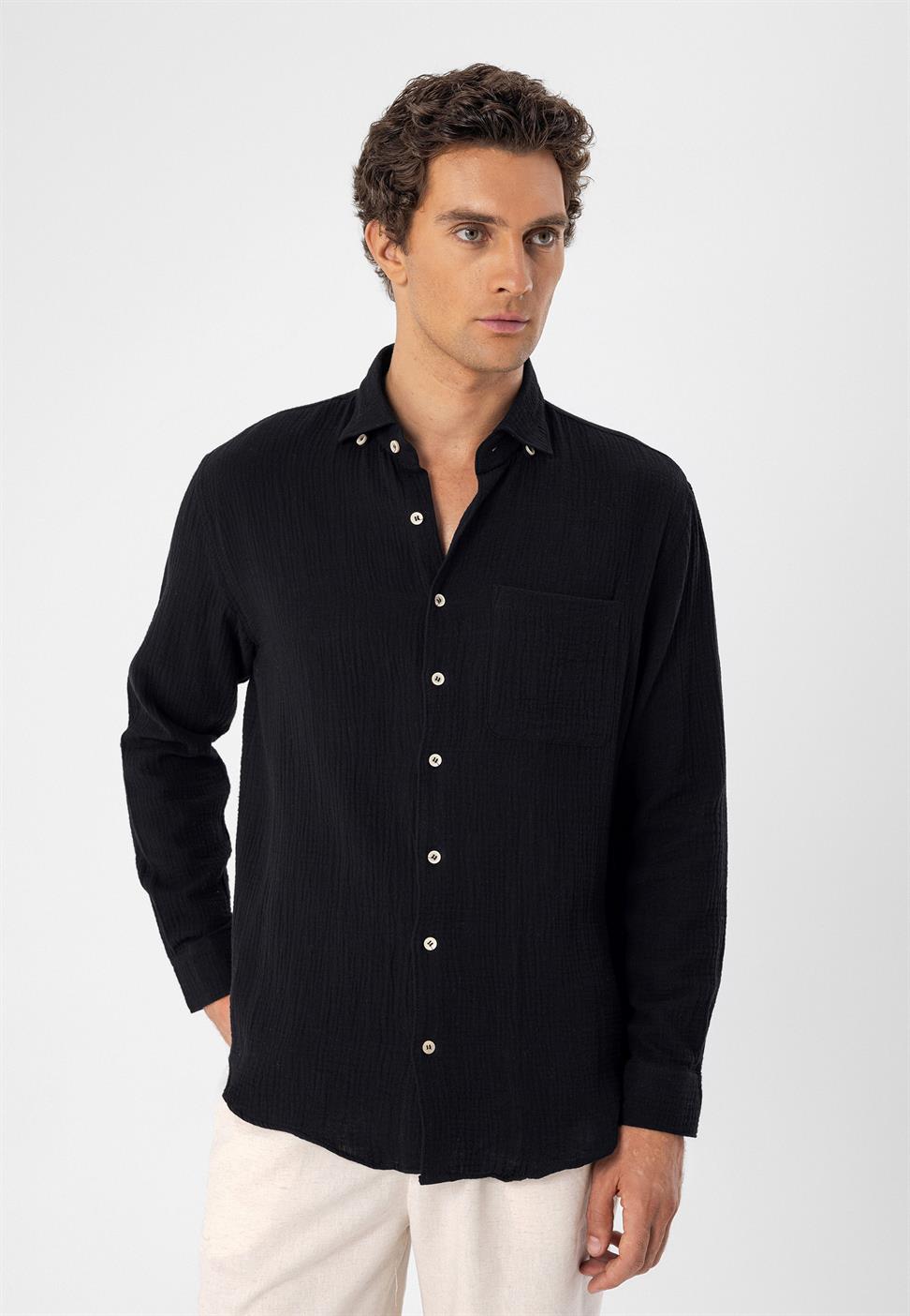 قميص رجالي من القطن مريح