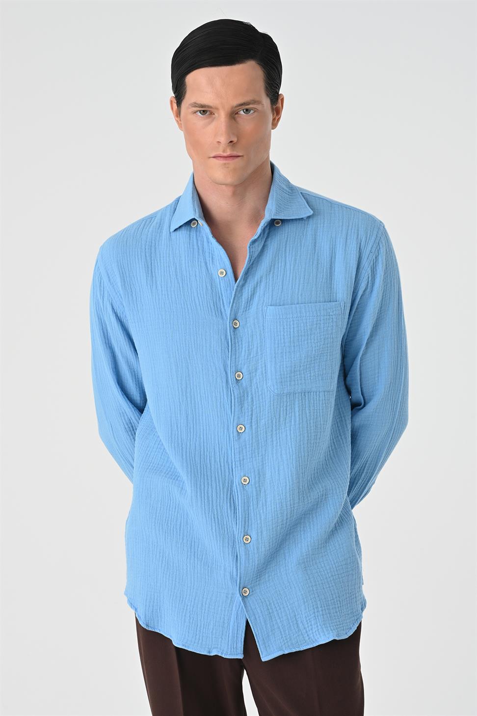 قميص رجالي من القطن مريح