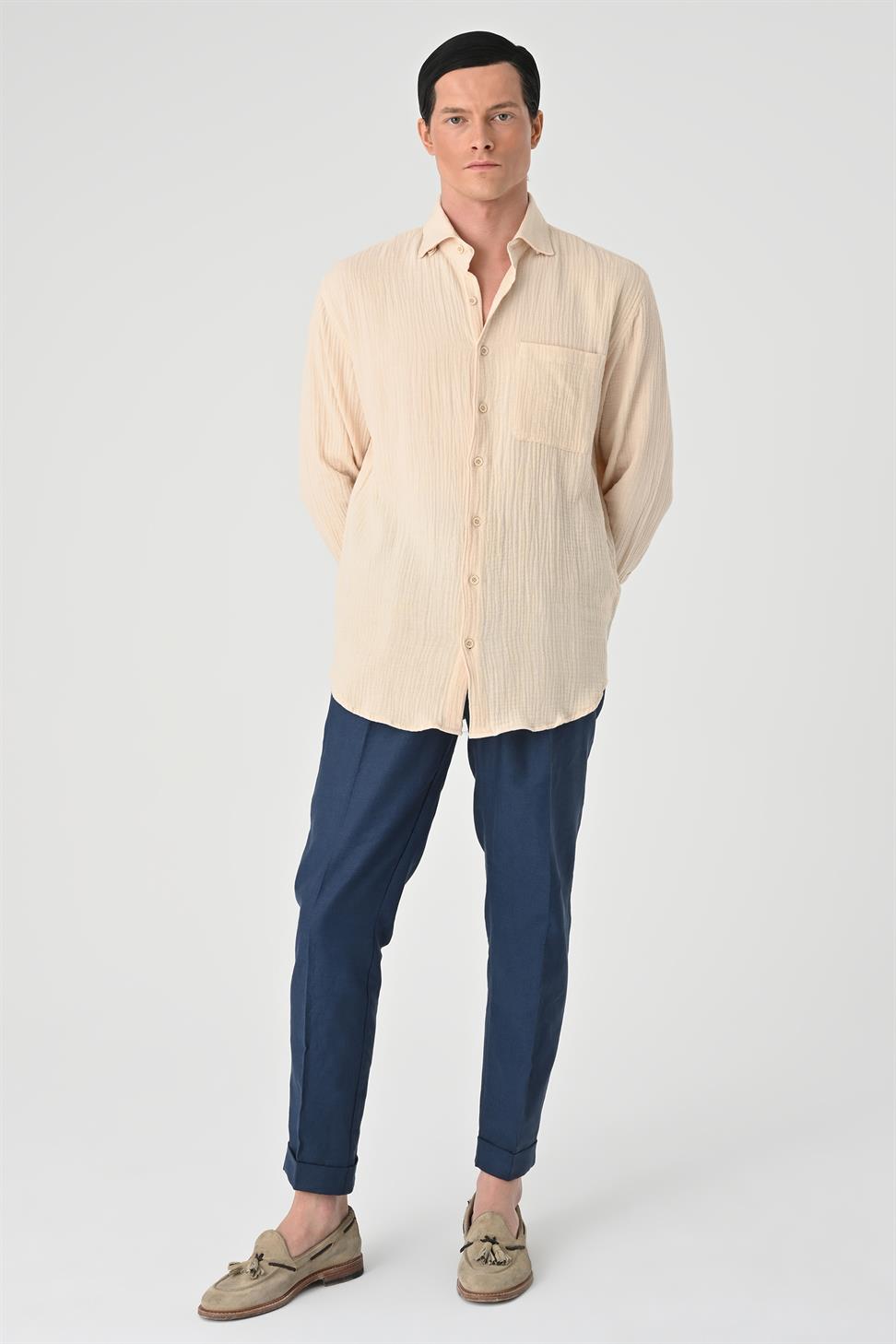 قميص رجالي من القطن مريح