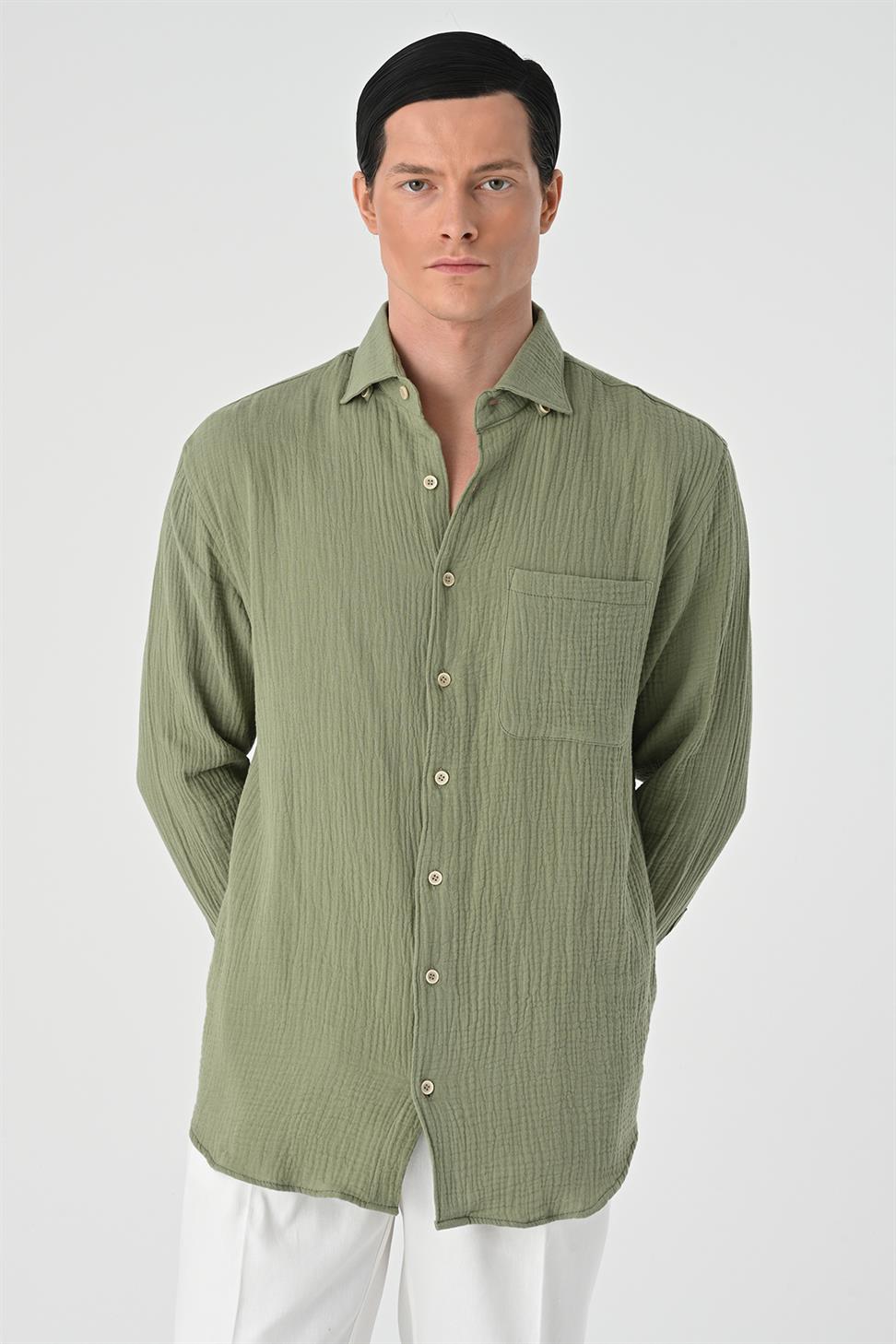 قميص رجالي من القطن مريح