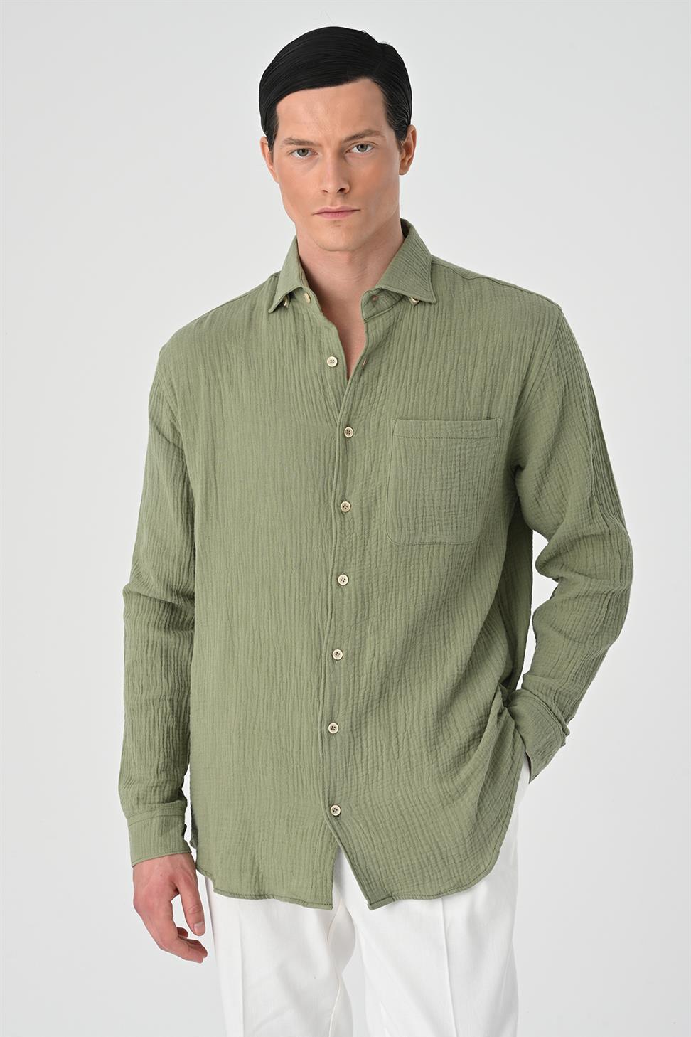 قميص رجالي من القطن مريح