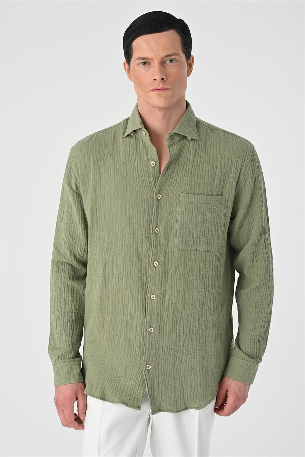 قميص رجالي من القطن مريح