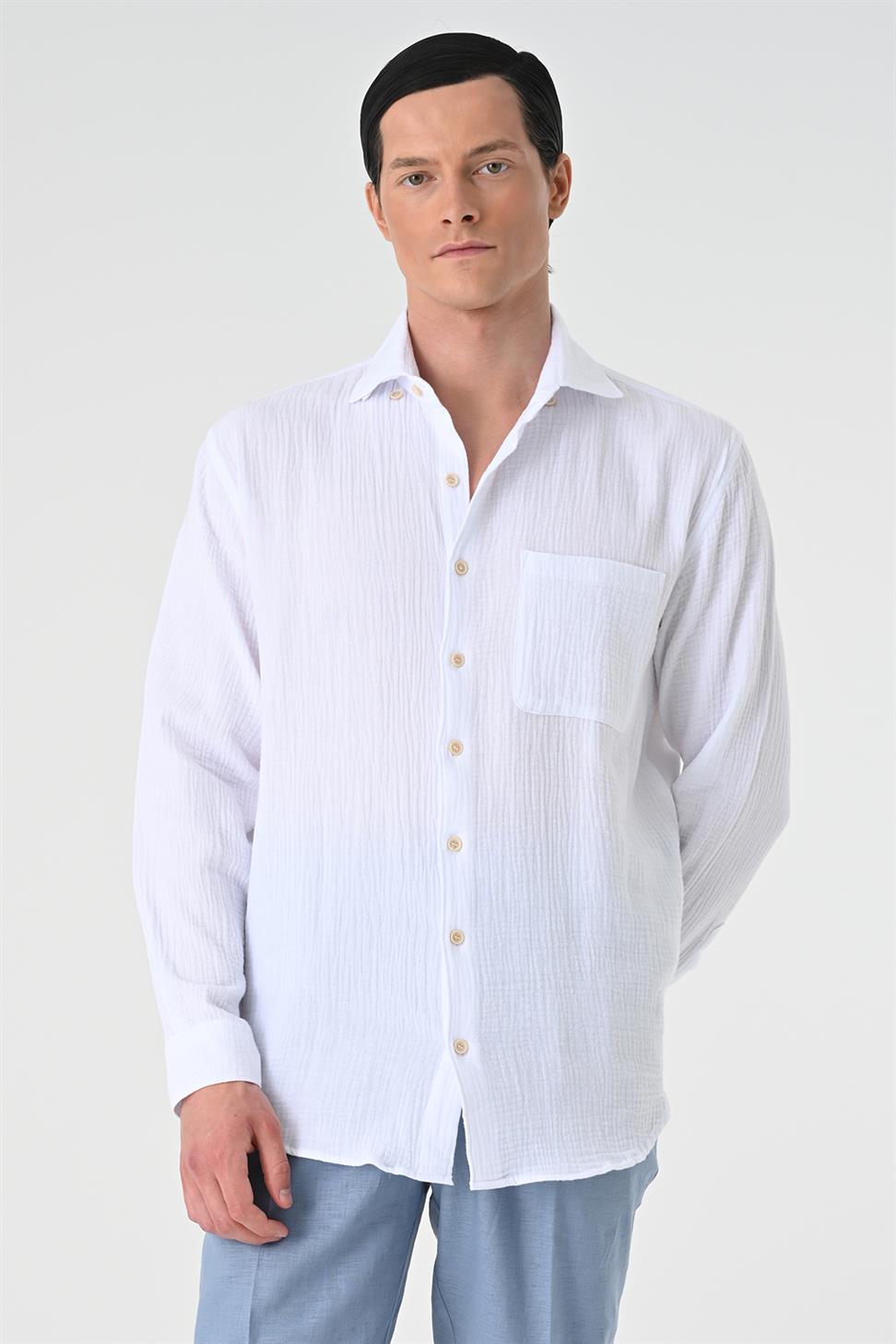 قميص رجالي من القطن مريح