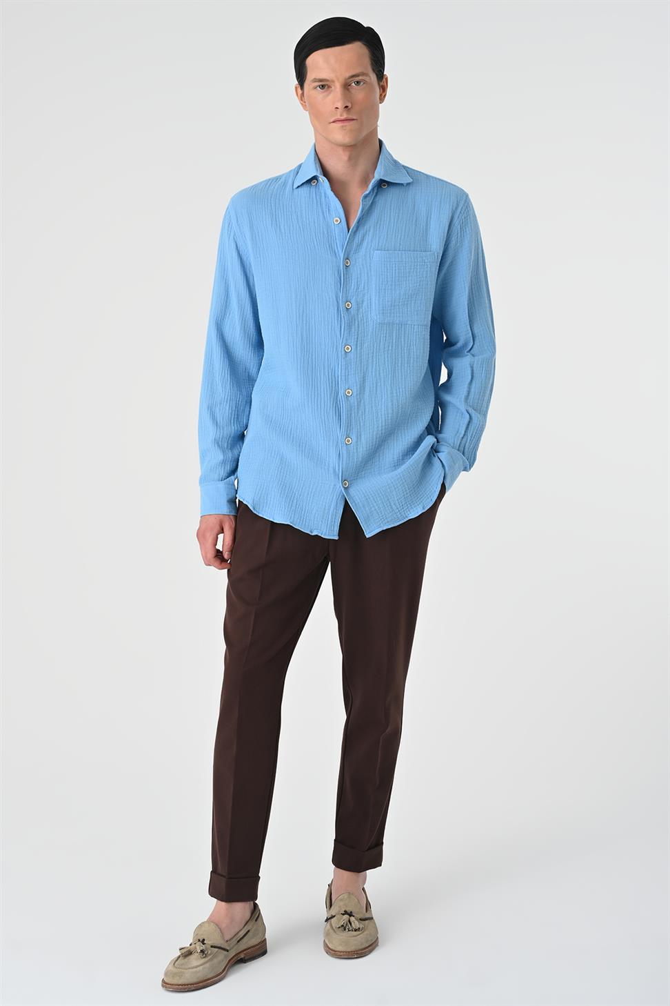 قميص رجالي من القطن مريح