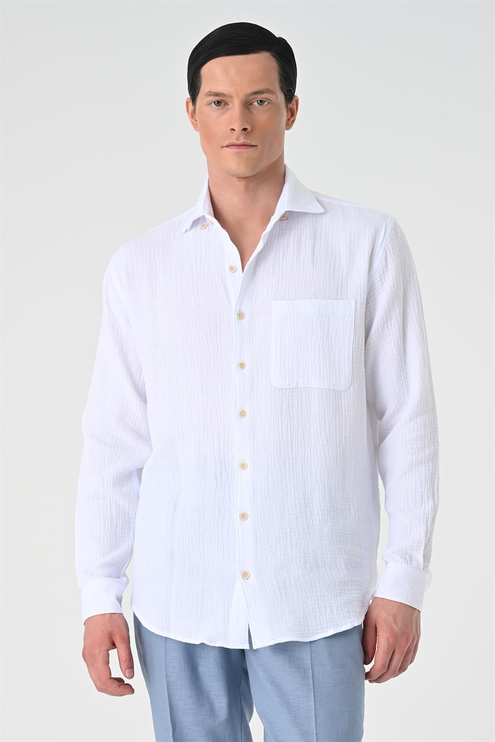 قميص رجالي من القطن مريح