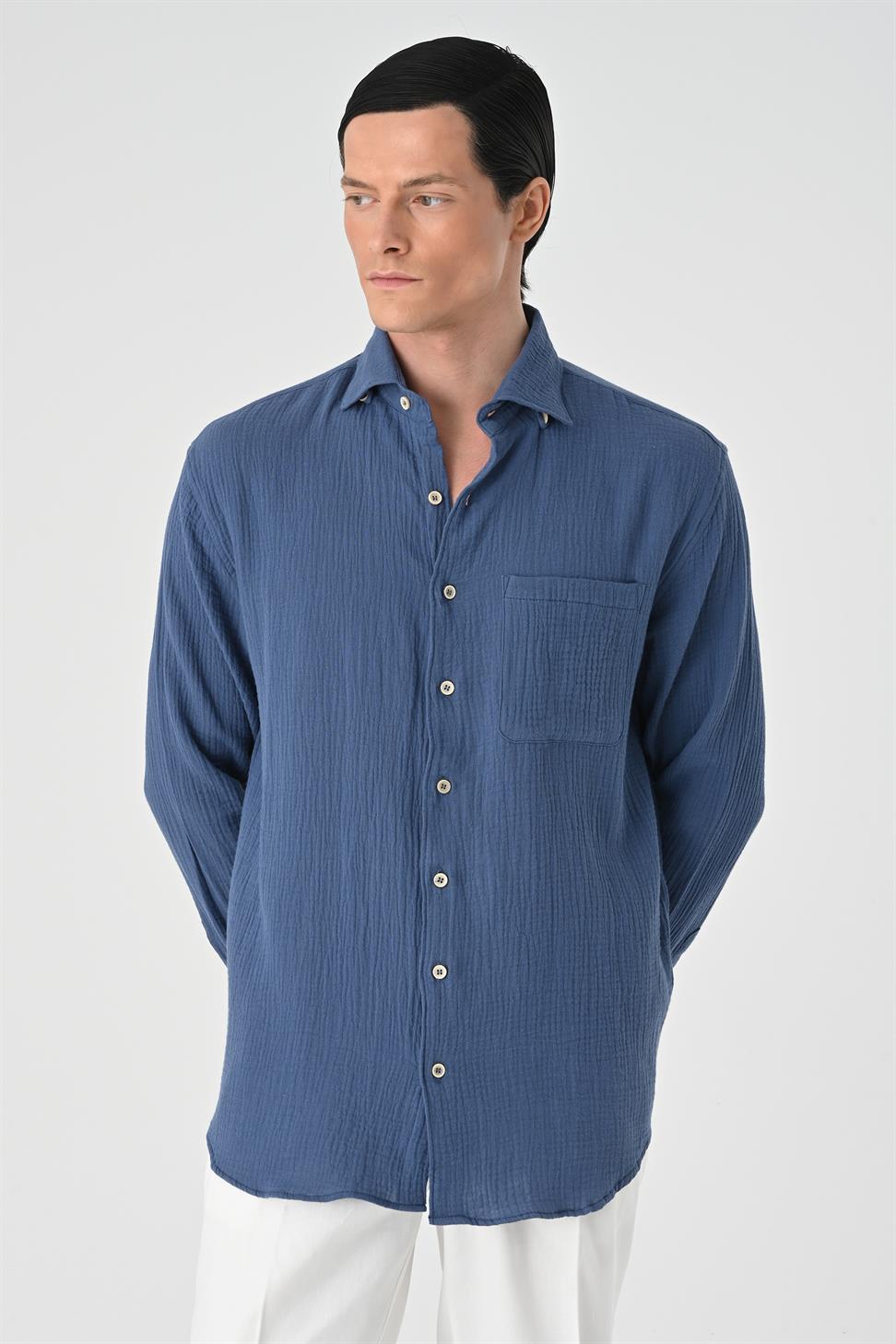 قميص رجالي من القطن مريح