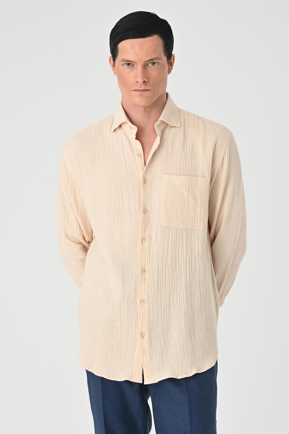 قميص رجالي من القطن مريح