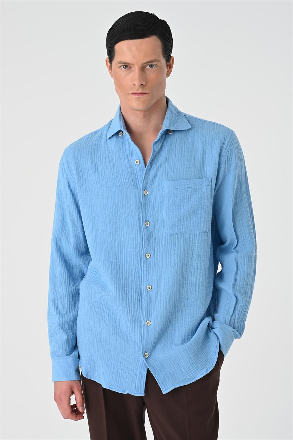 قميص رجالي من القطن مريح