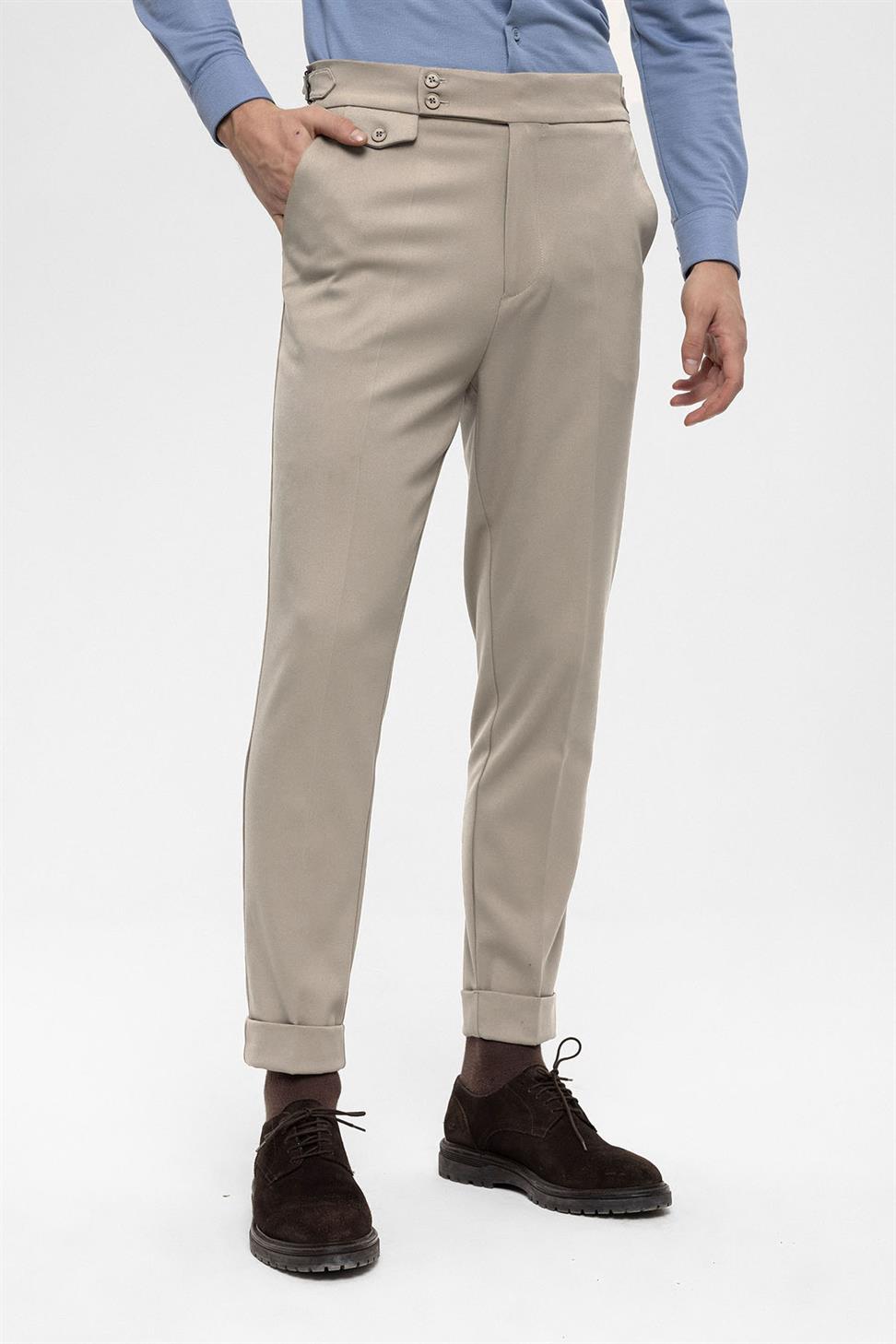 بنطلون رجالي عالي الخصر ذو ساقين