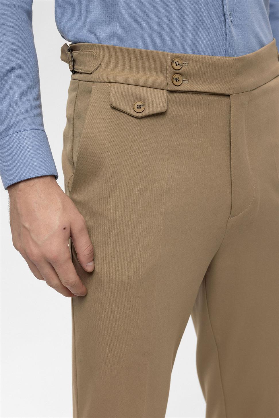 بنطلون رجالي عالي الخصر ذو ساقين