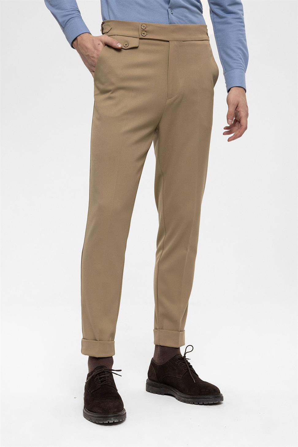بنطلون رجالي عالي الخصر ذو ساقين