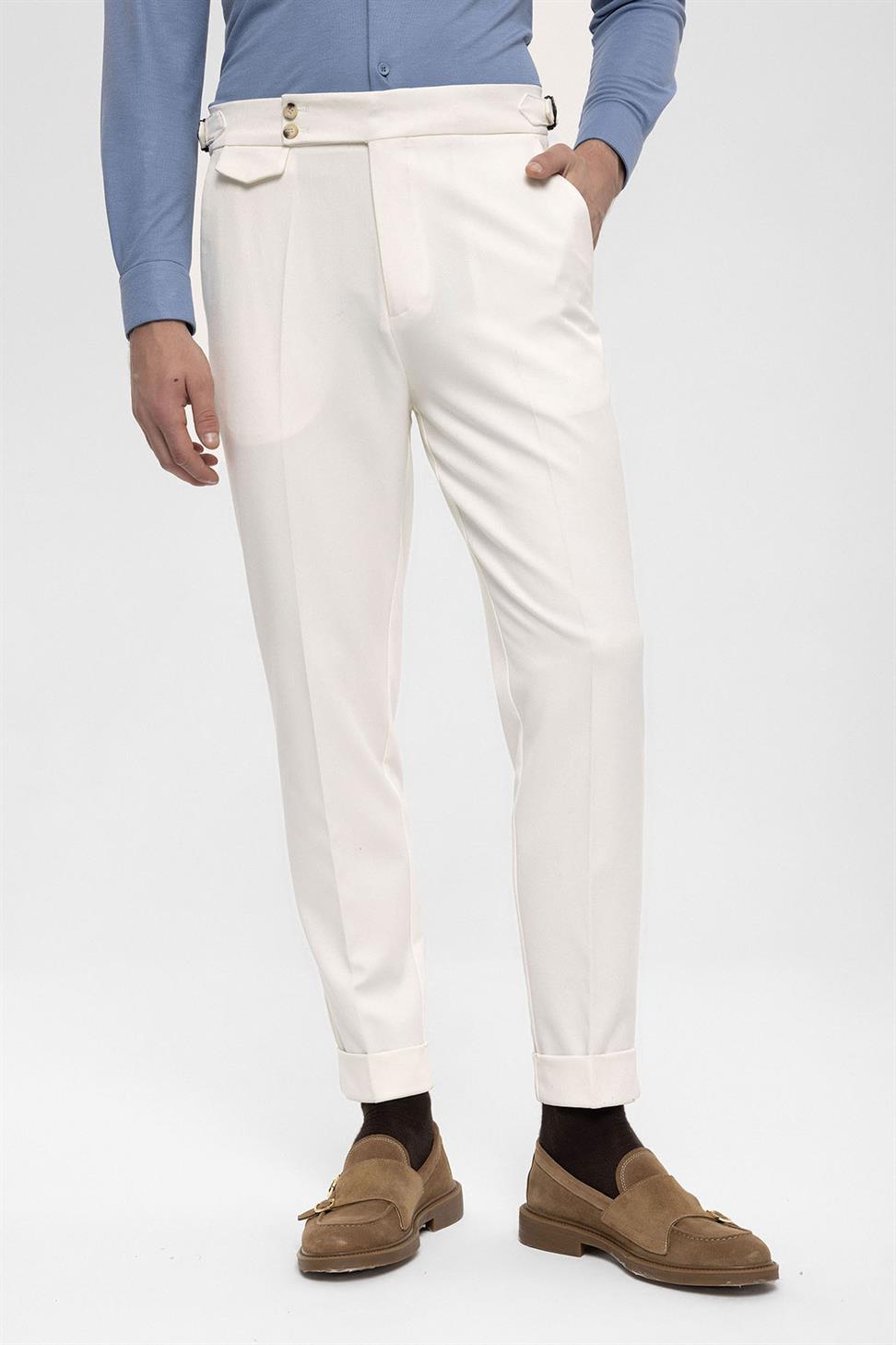 بنطلون رجالي عالي الخصر ذو ساقين