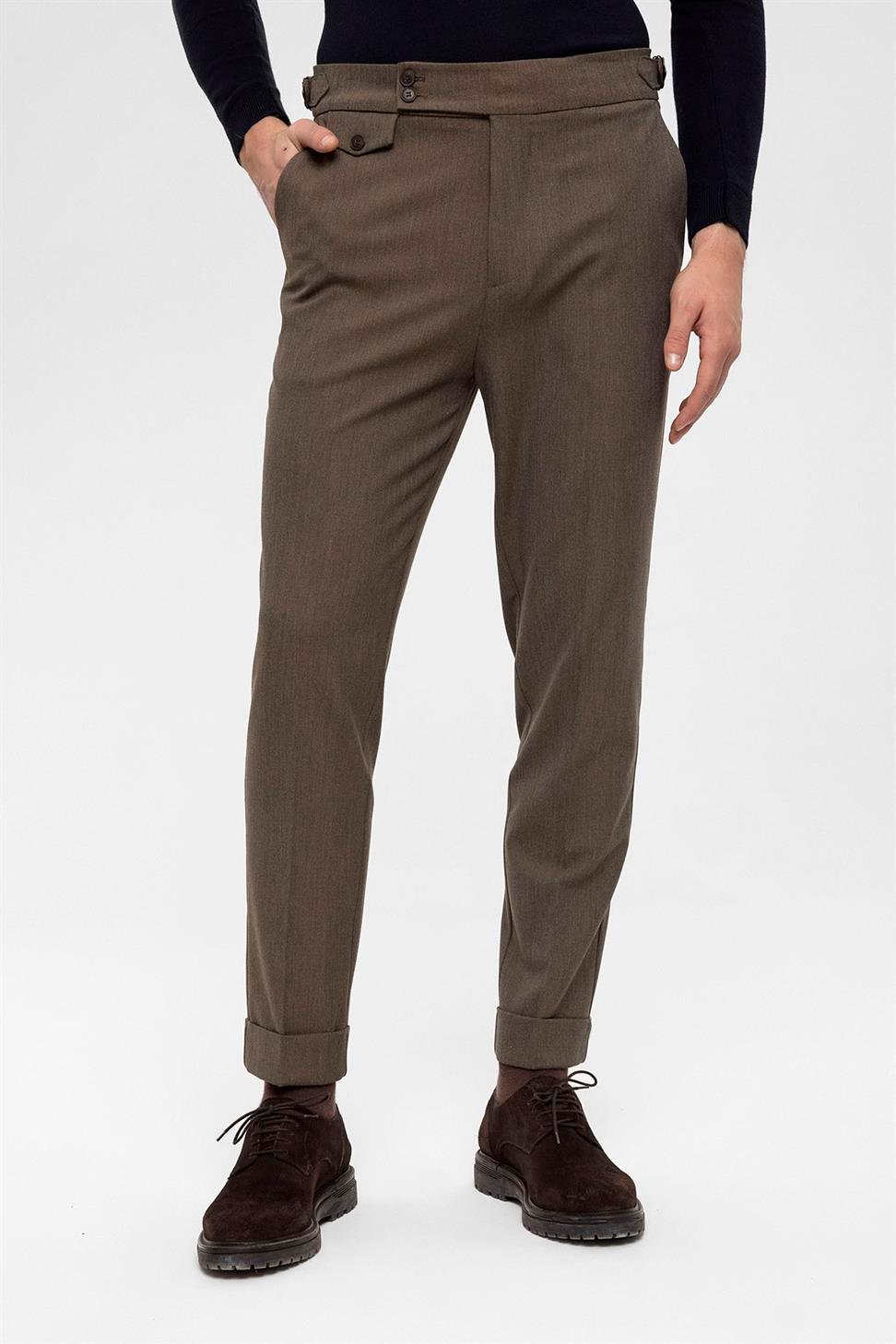 بنطلون رجالي عالي الخصر ذو ساقين