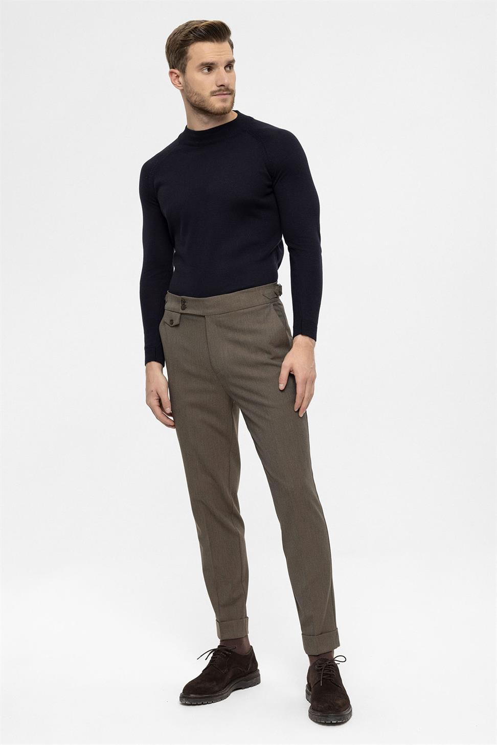 بنطلون رجالي عالي الخصر ذو ساقين