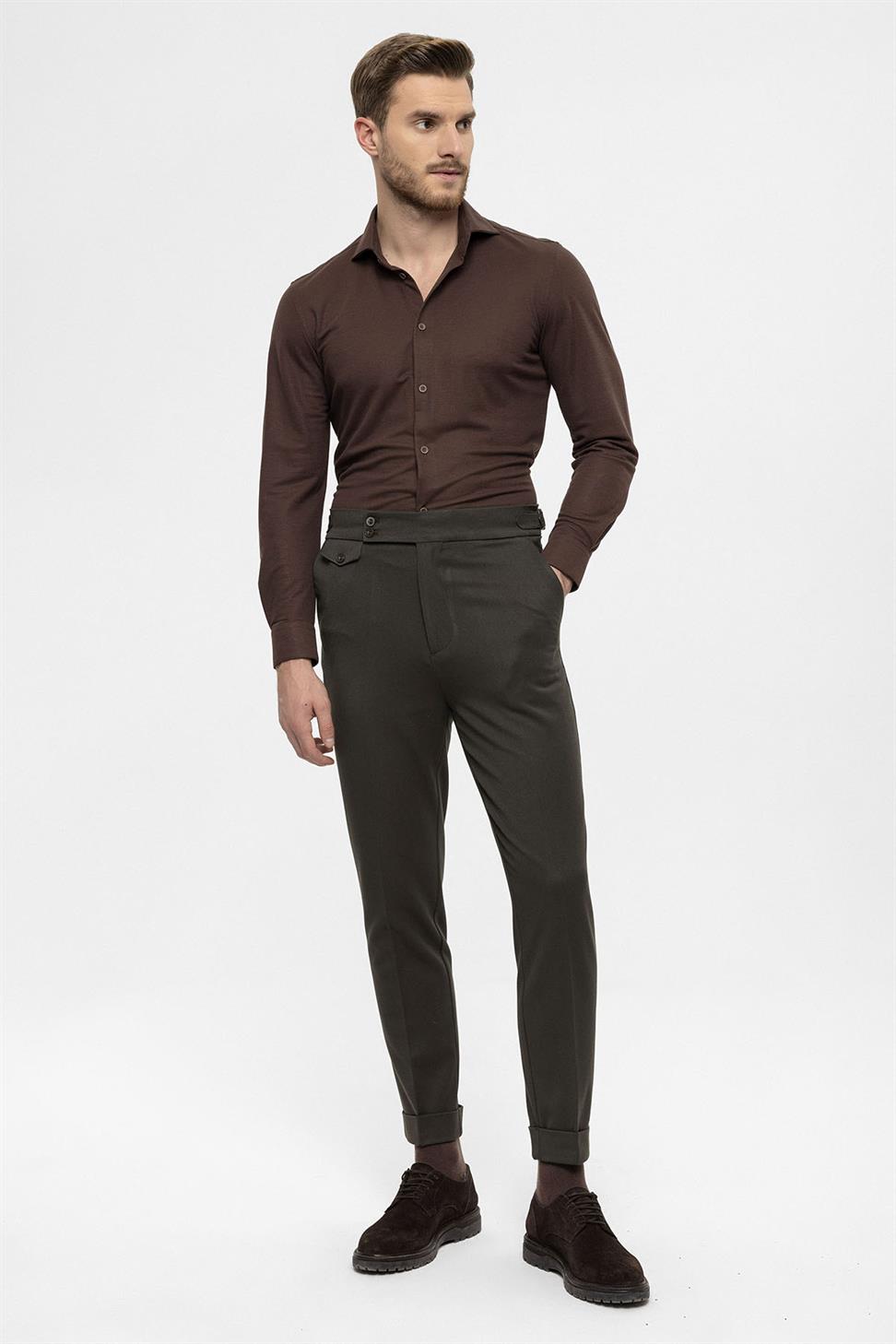 بنطلون رجالي عالي الخصر ذو ساقين