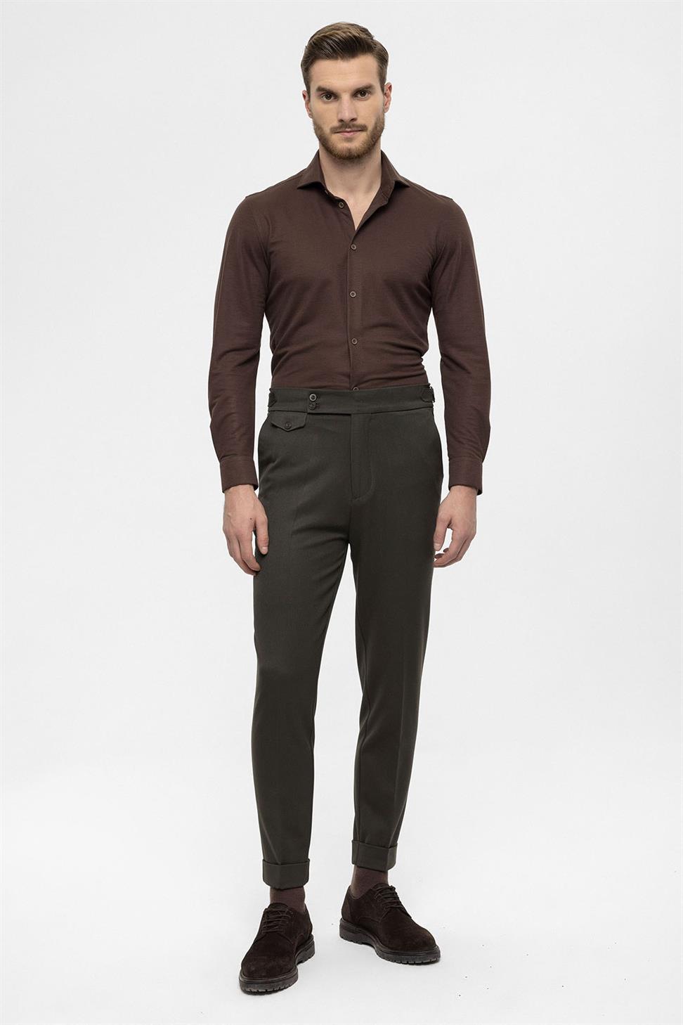 بنطلون رجالي عالي الخصر ذو ساقين