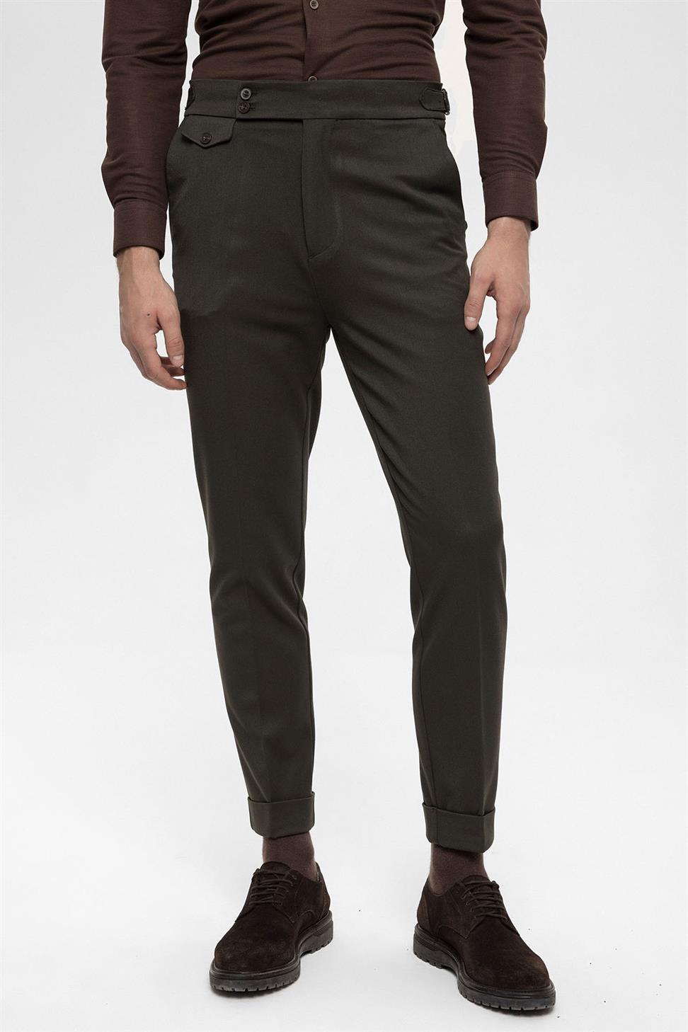 بنطلون رجالي عالي الخصر ذو ساقين