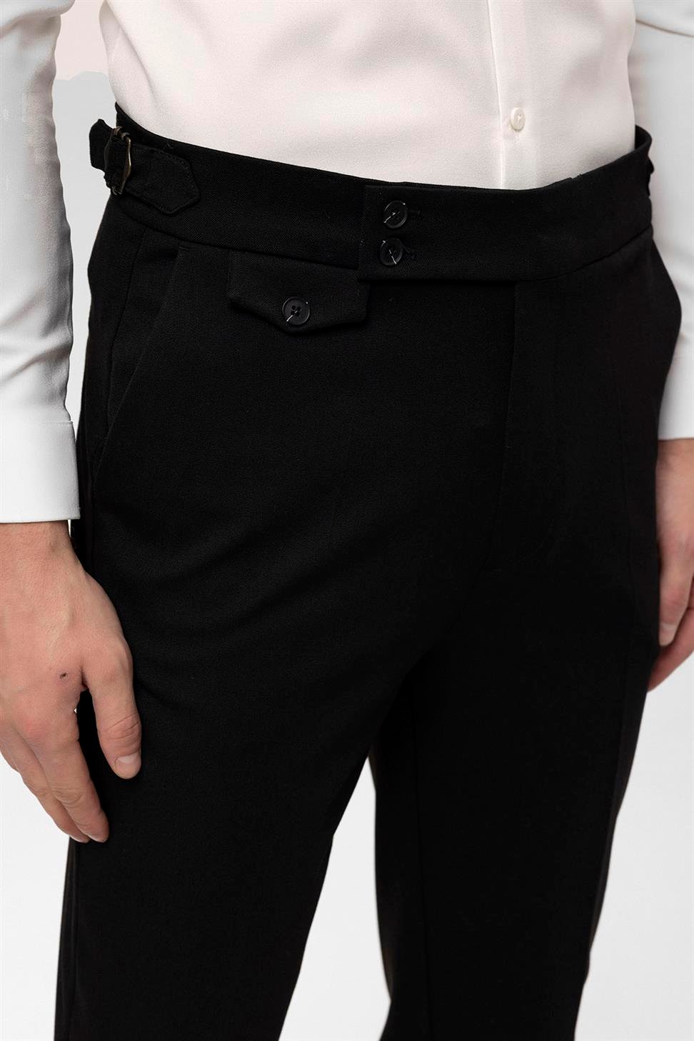 بنطلون رجالي عالي الخصر ذو ساقين