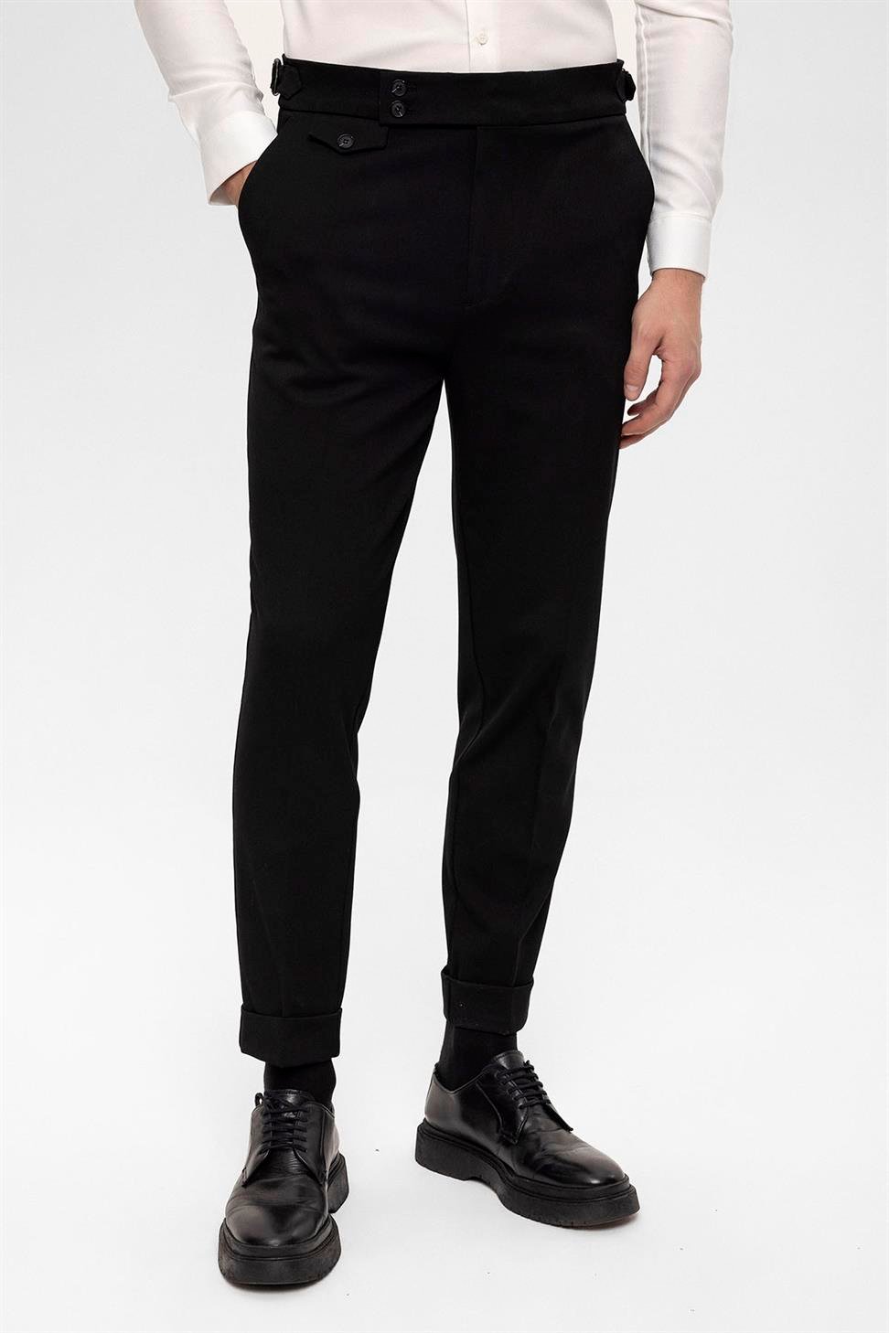 بنطلون رجالي عالي الخصر ذو ساقين
