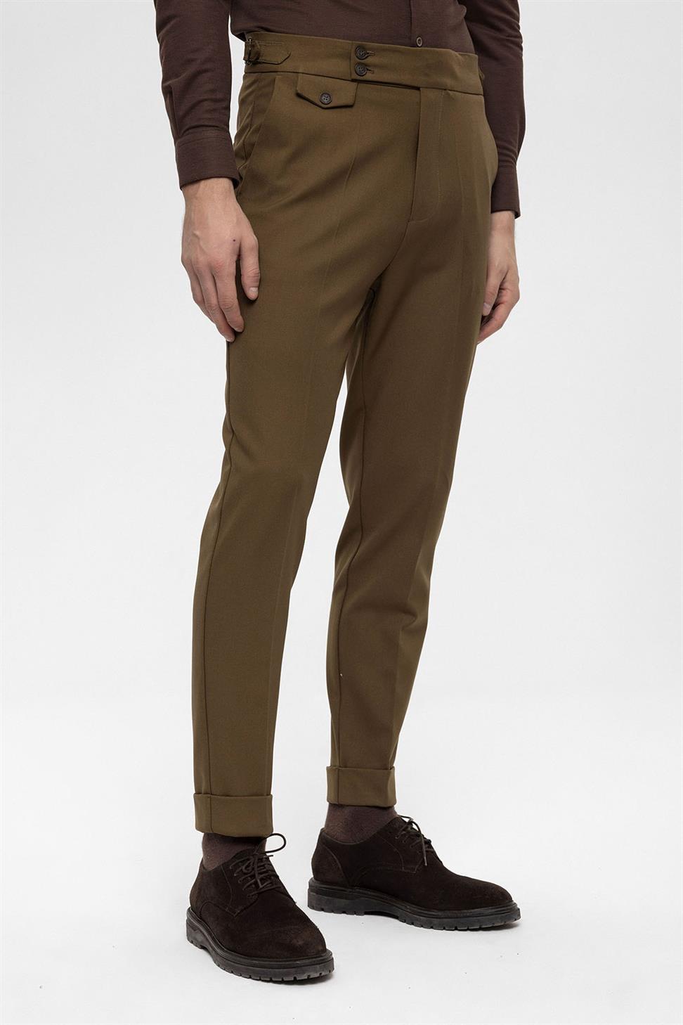 بنطلون رجالي عالي الخصر ذو ساقين